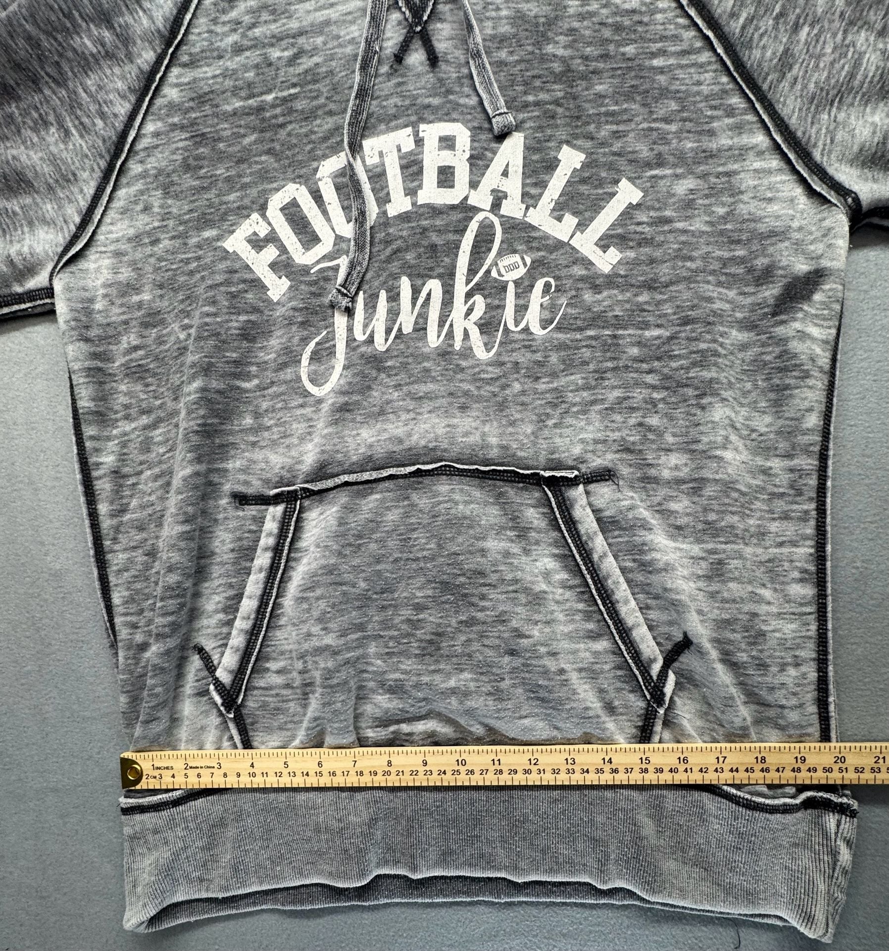 J America Football Junkie Hoodie Sweatshirt Gray 10