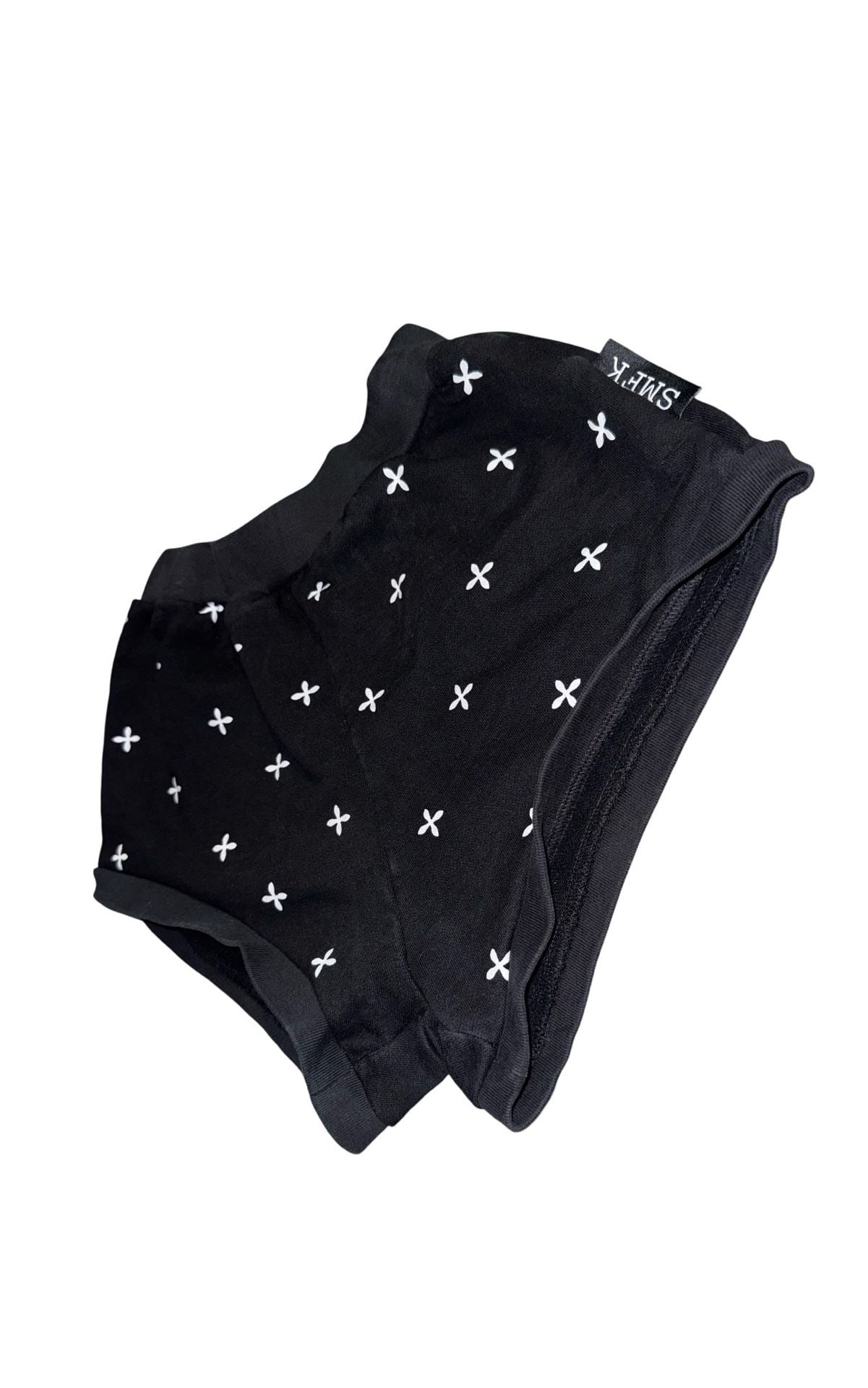 SMFK Garden Shorts Size M Black White Floral Sweatshorts 6