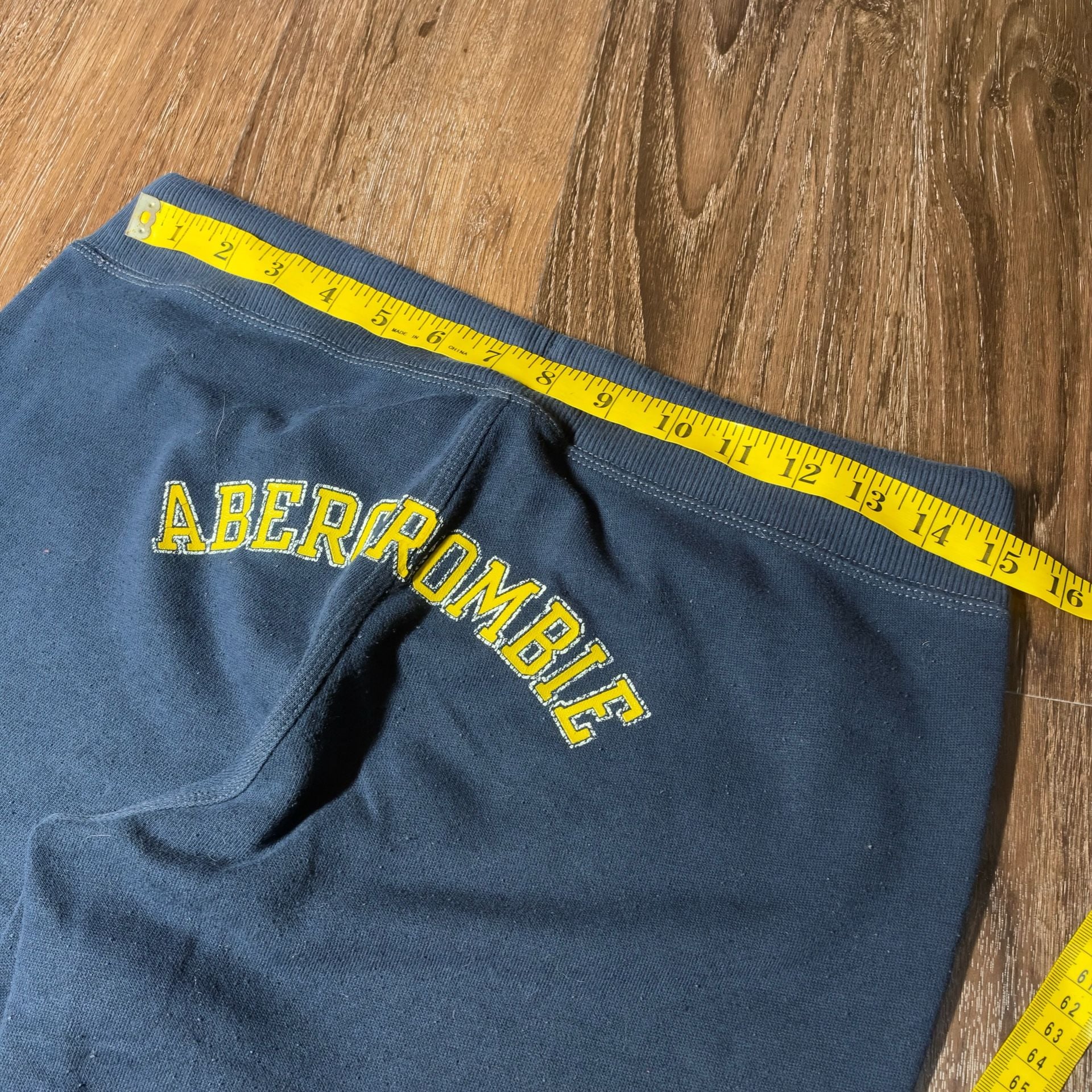 Abercrombie & Fitch Vintage Sweatpants Size 30 Navy Baggy Bootcut Flair 2