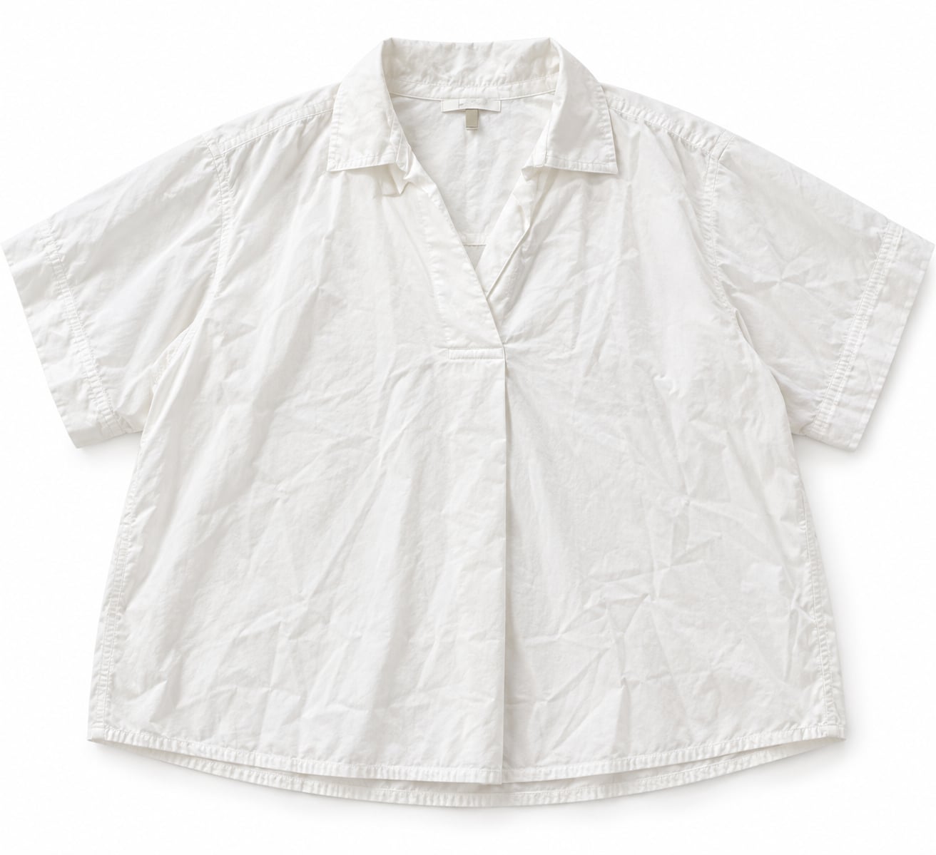 Madewell Short Sleeve Shirt Size M White Pullover Collared Top (b1) 2