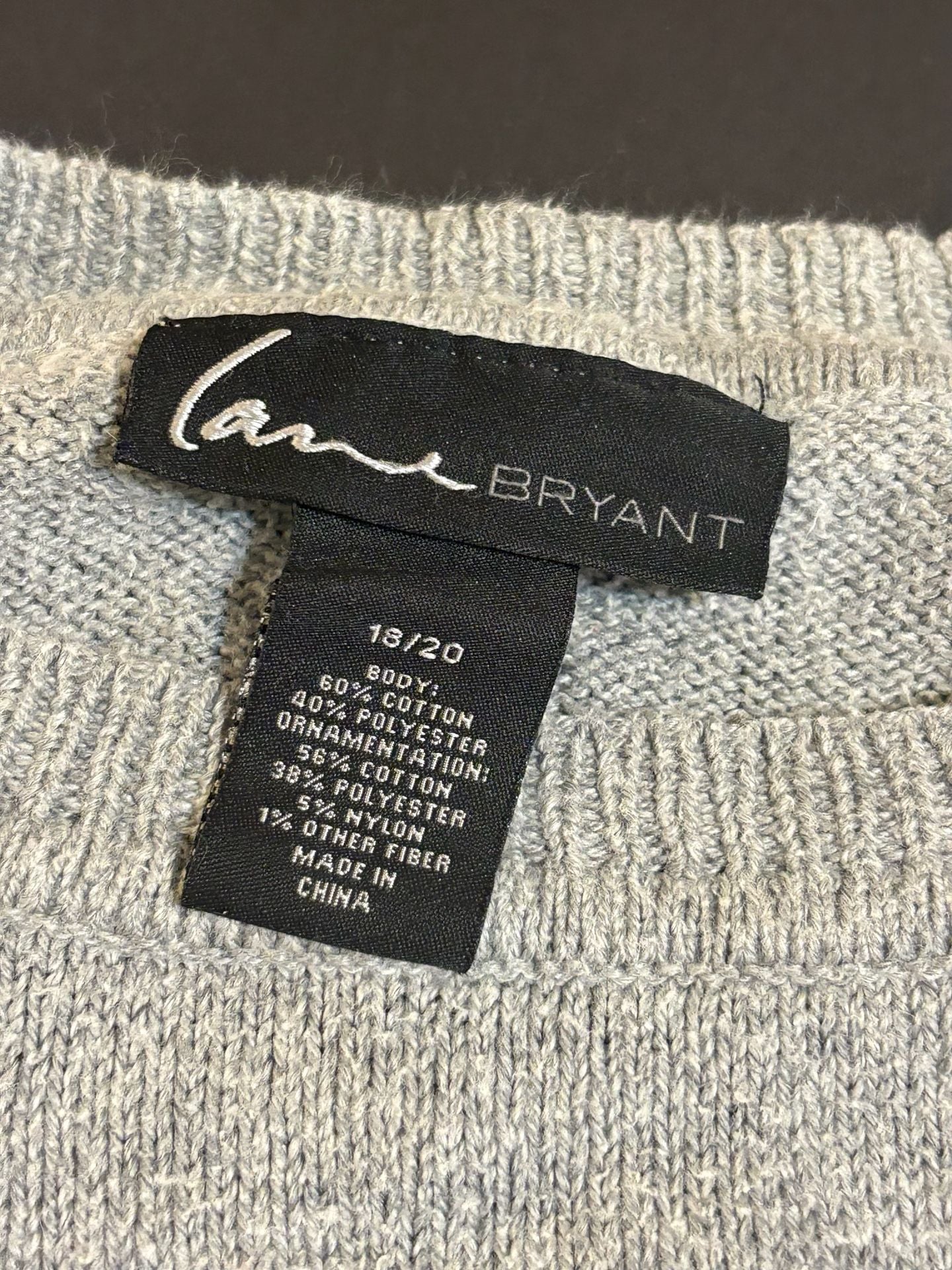 Lane Bryant Snowflake Sweater Size 18/20 Gray White Cotton Blend 3