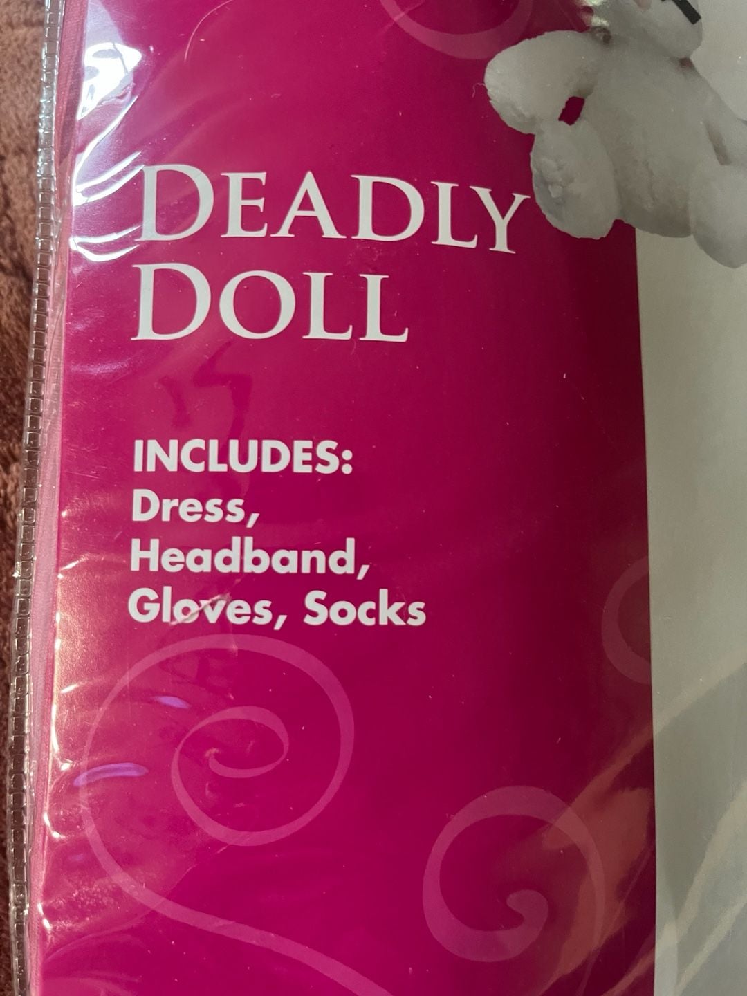 New Spirit Halloween Deadly Doll Costume Size SM/MD 2-8 Pink Dress 3