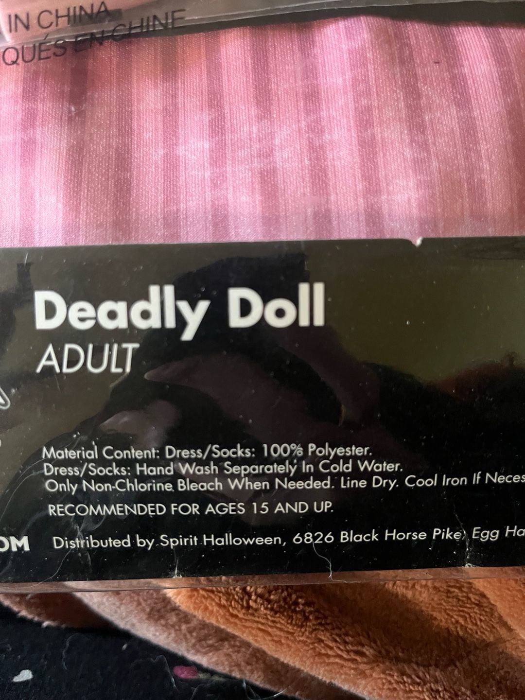 New Spirit Halloween Deadly Doll Costume Size SM/MD 2-8 Pink Dress 8