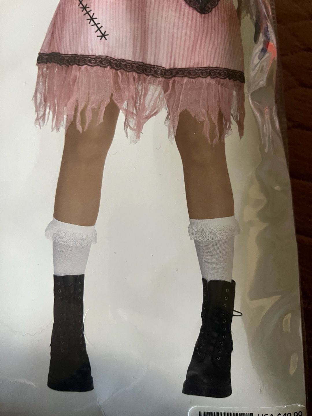 New Spirit Halloween Deadly Doll Costume Size SM/MD 2-8 Pink Dress 10