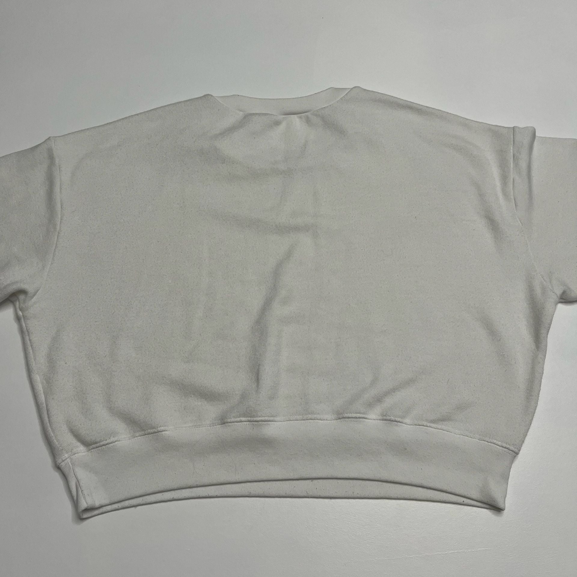 Reformation Jeans White Cropped Crewneck Sweatshirt Size Small 7