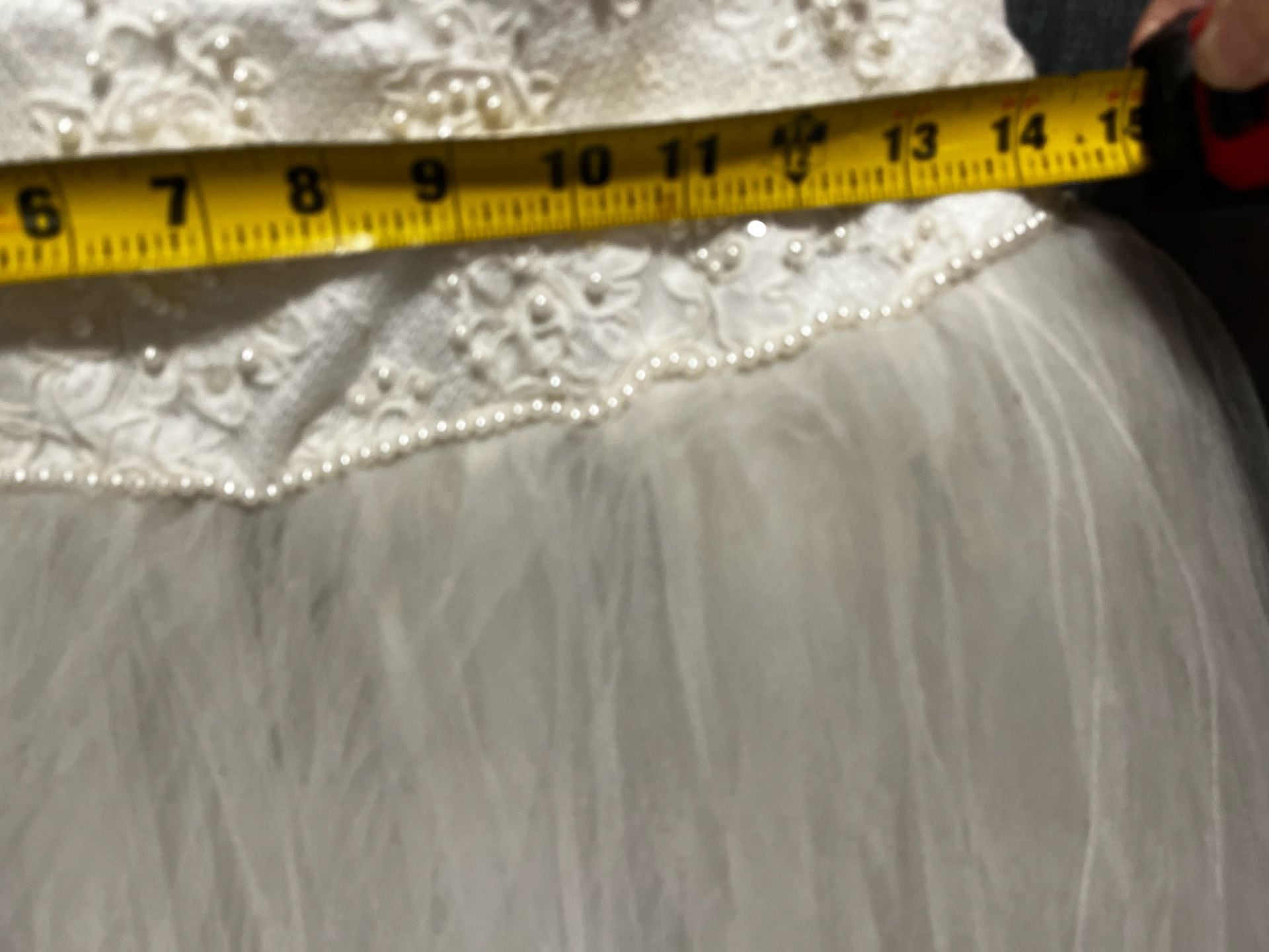 Y2K  Beaded Lace Wedding Dress Ball Gown White Tulle Bridal 9