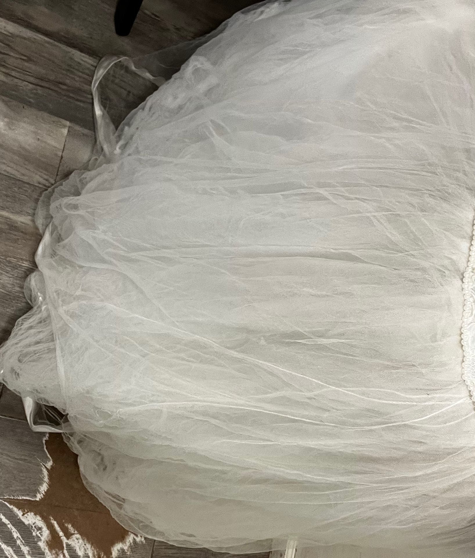Y2K  Beaded Lace Wedding Dress Ball Gown White Tulle Bridal 12