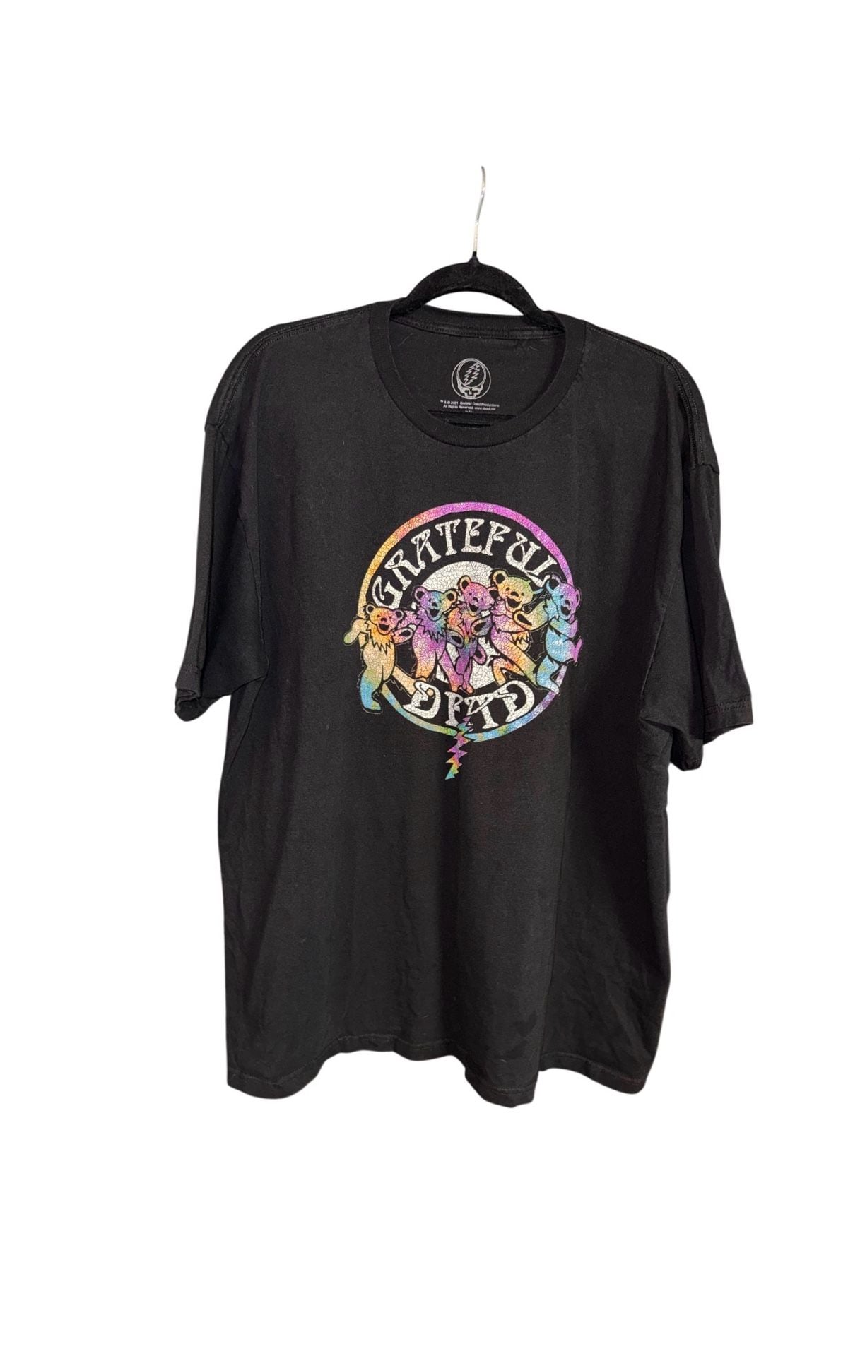 Grateful Dead Dancing Bears T-Shirt Size 2XL Black Rainbow Graphic 2