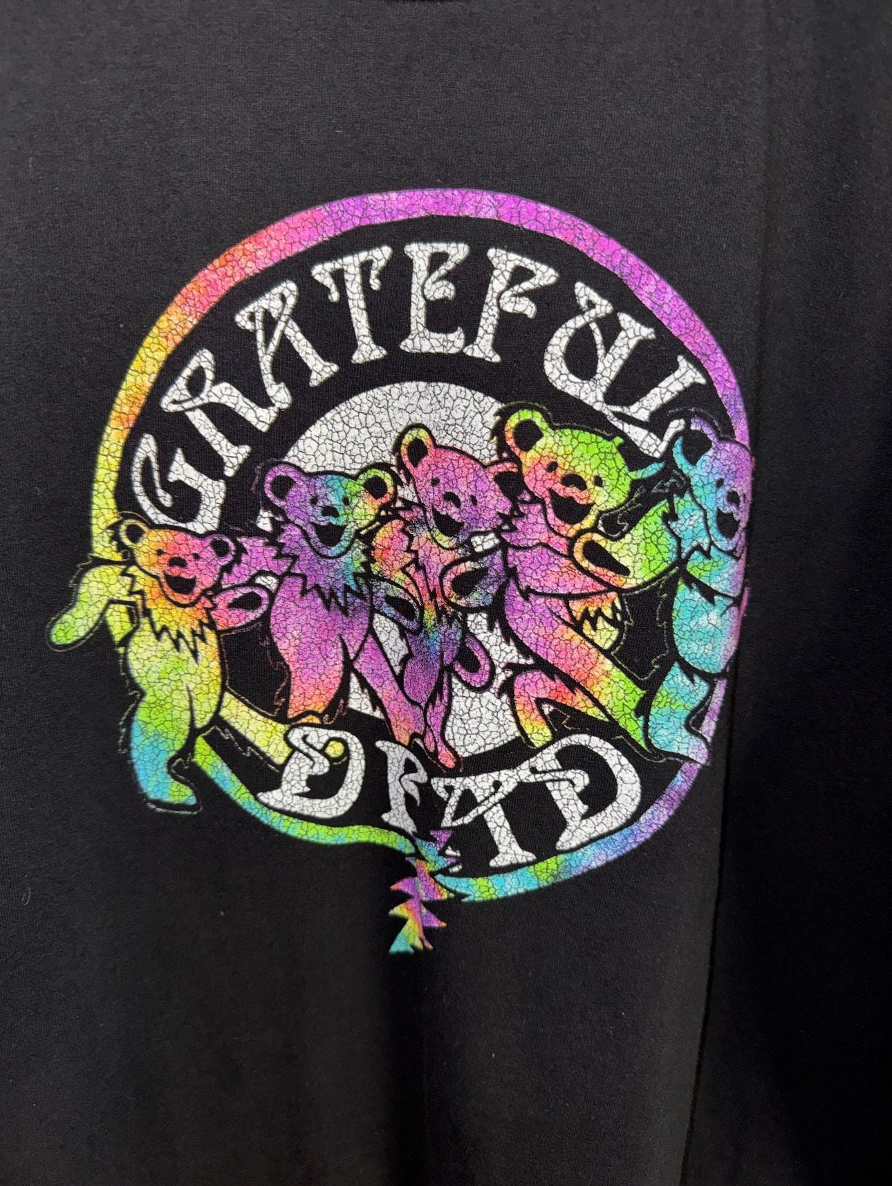 Grateful Dead Dancing Bears T-Shirt Size 2XL Black Rainbow Graphic 4