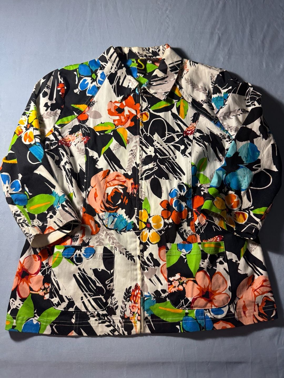 Sportelle Floral Zip Jacket Size S 2