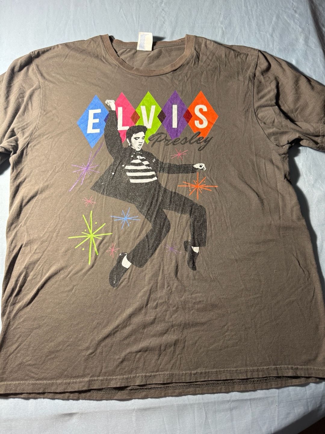 Port & Company Elvis Presley T-Shirt Size L Gray Graphic Tee 2