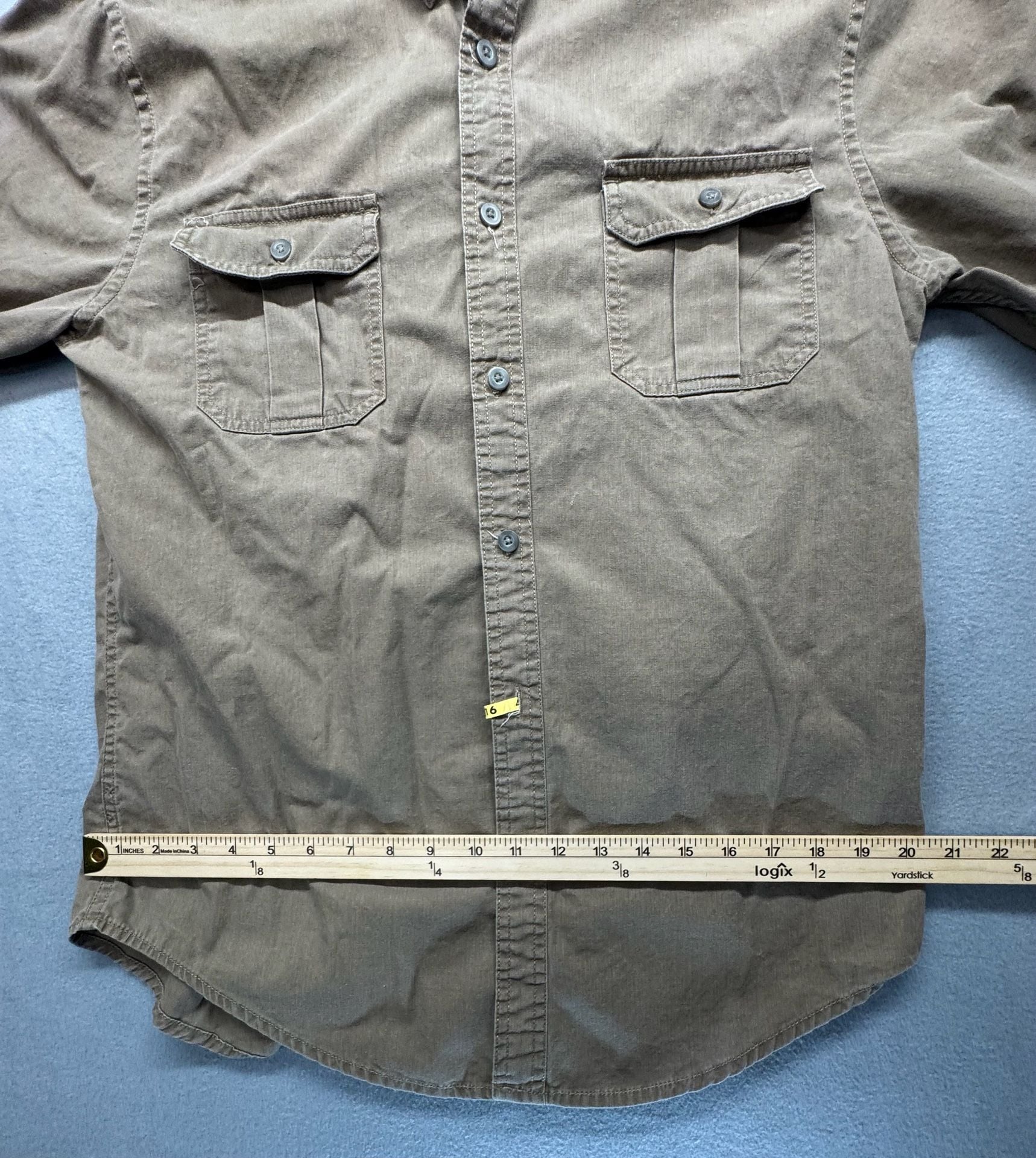 St. John’s Bay Long Sleeve Button Down Shirt Size L Cotton Utility 7