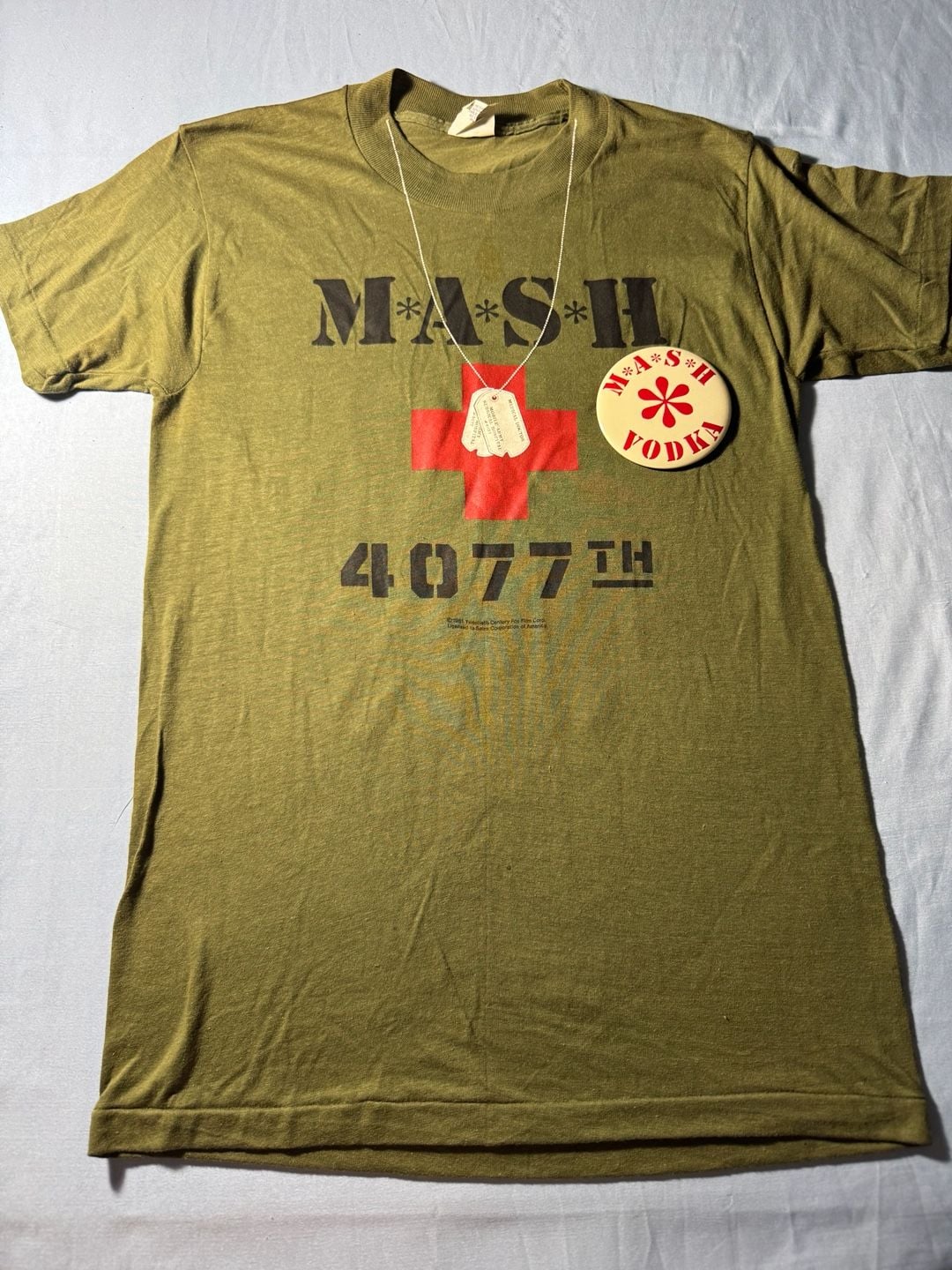 Vintage M*A*S*H 4077th T-Shirt Olive Green 1