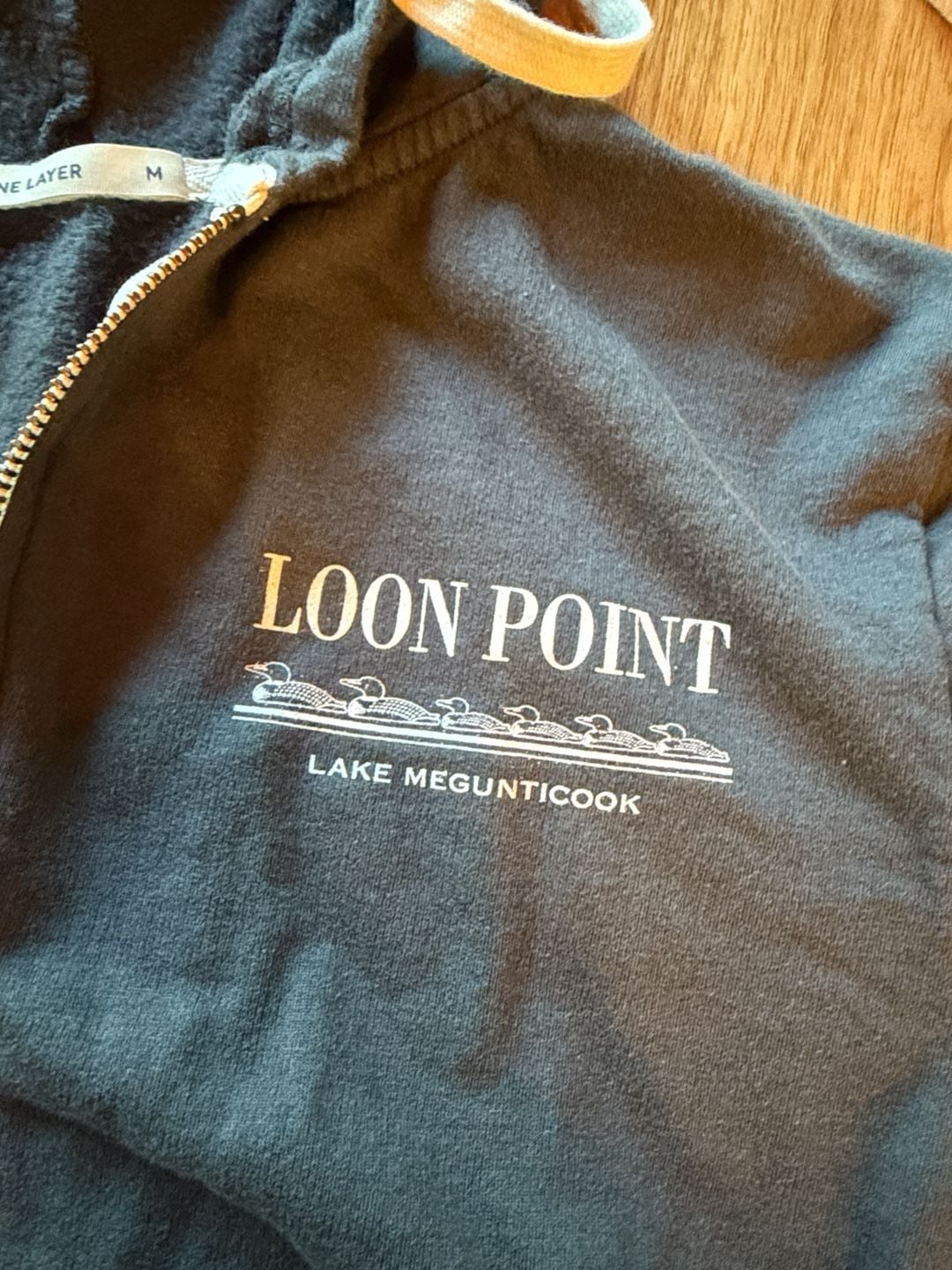 Marine Layer Zip Hoodie Size M Loon Point Lake Megunticook 4