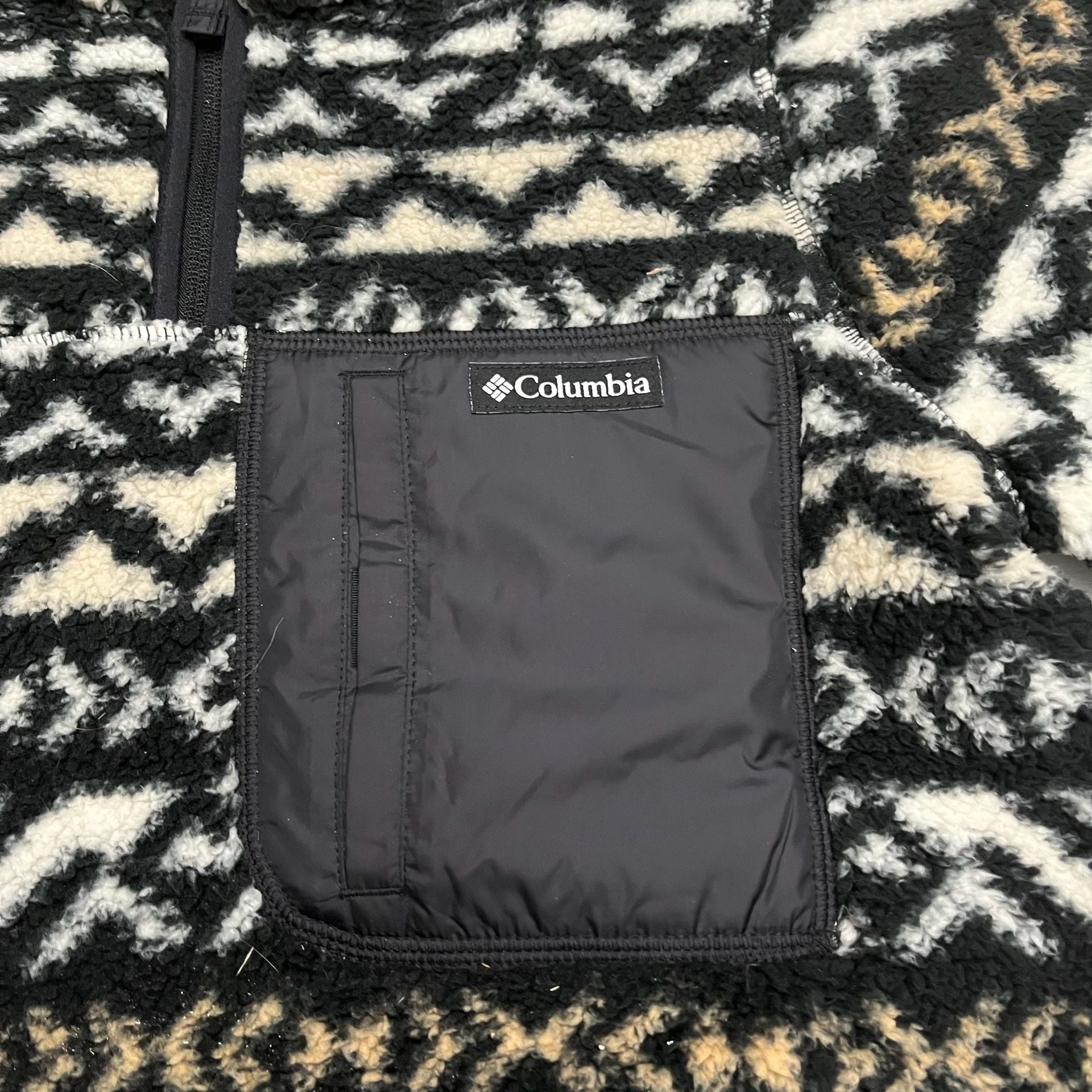 Columbia Printed Fleece Pullover Black White Pattern Size Medium 4