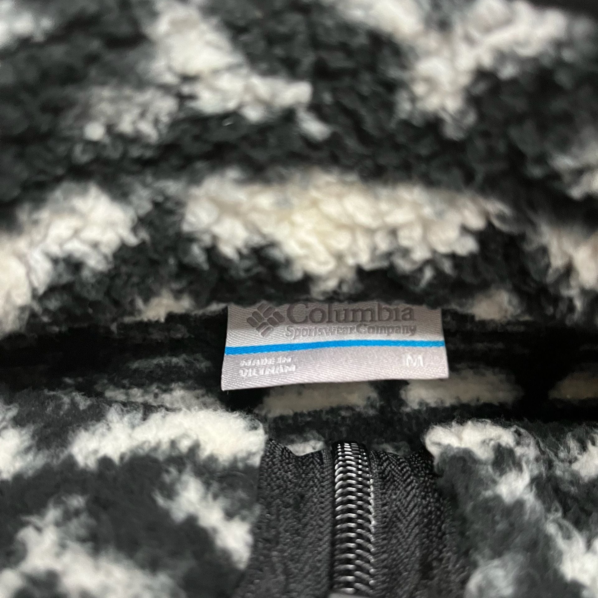 Columbia Printed Fleece Pullover Black White Pattern Size Medium 5
