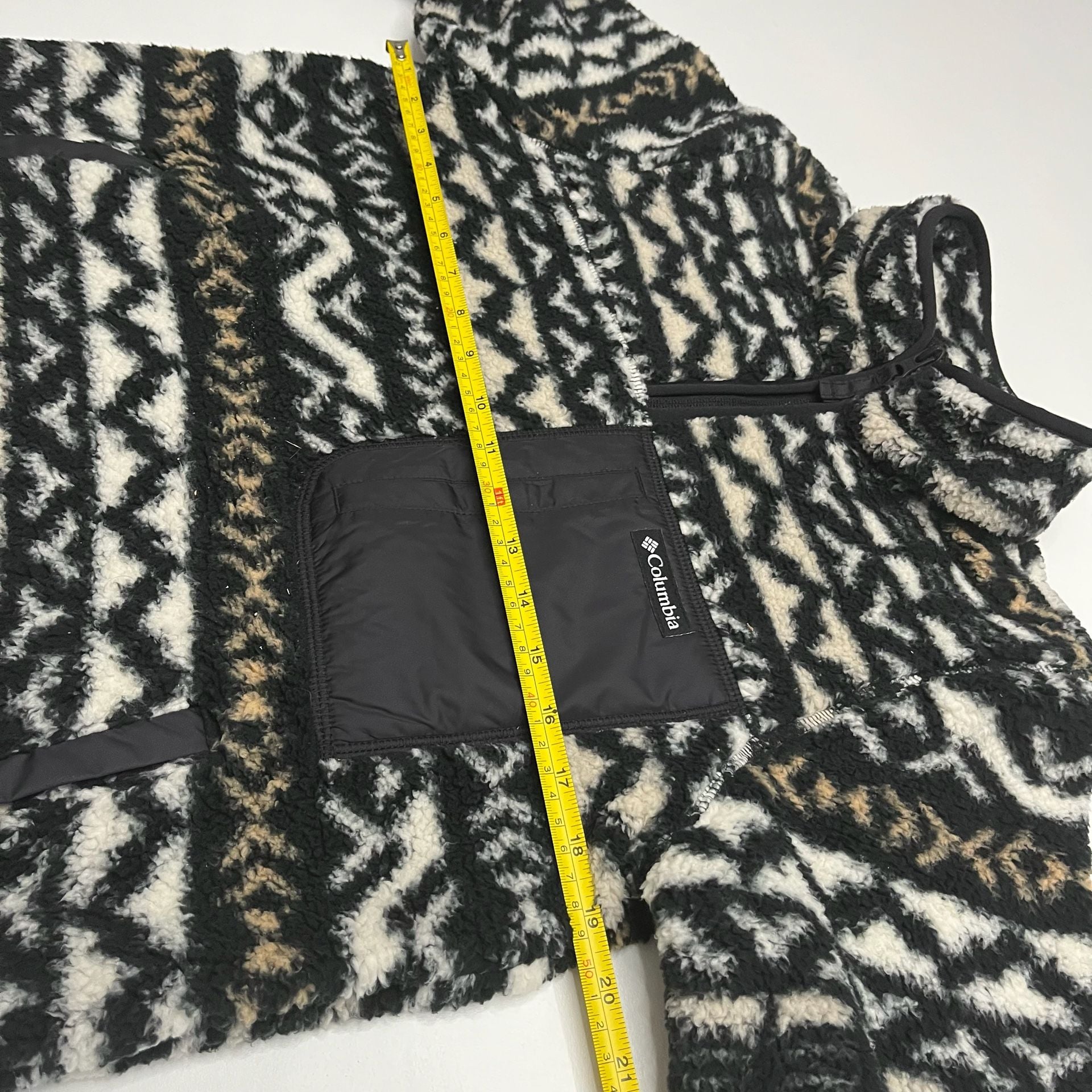 Columbia Printed Fleece Pullover Black White Pattern Size Medium 6