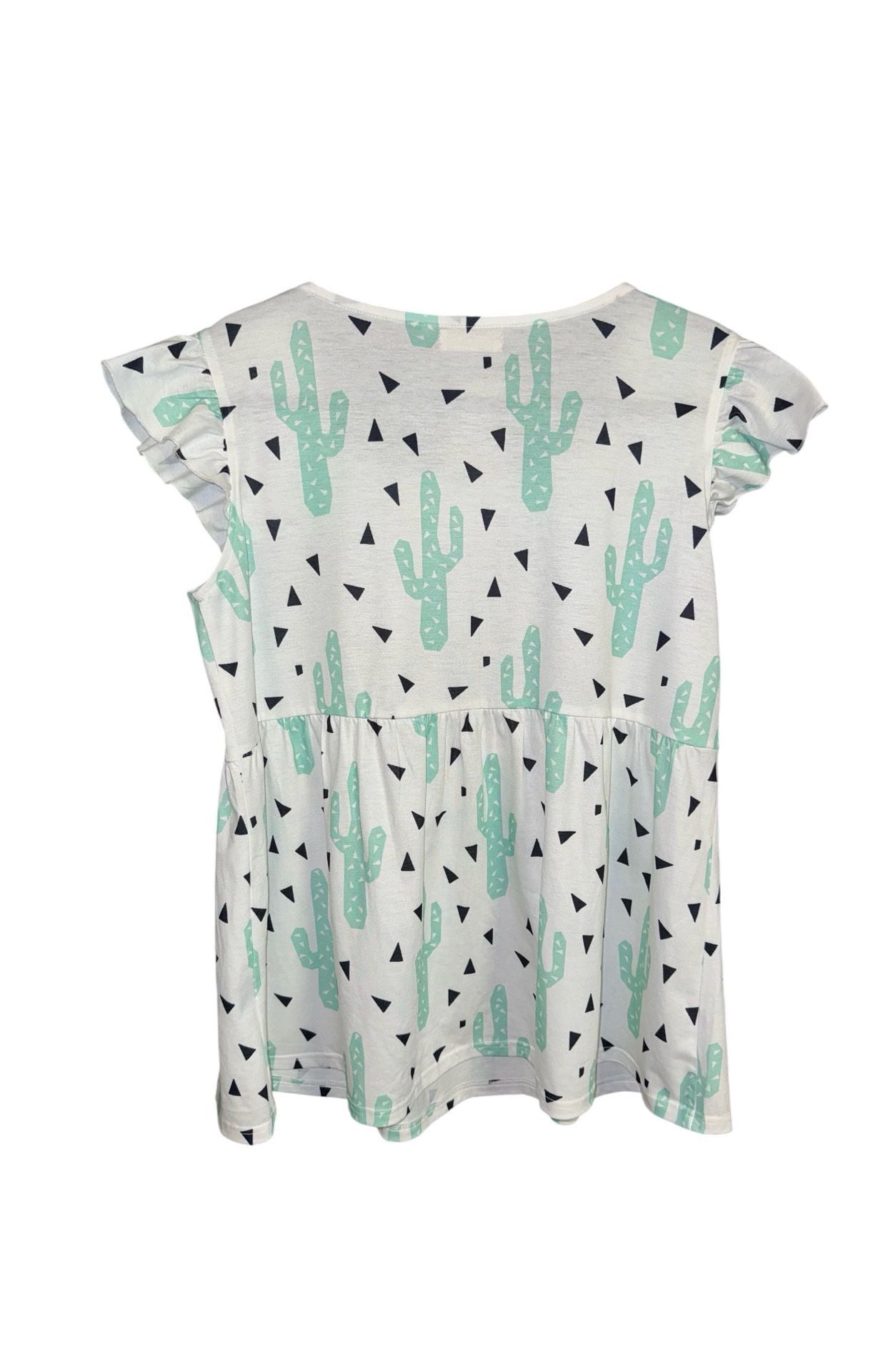 Southern Stitch Cactus Ruffle Sleeve Top Size M 5