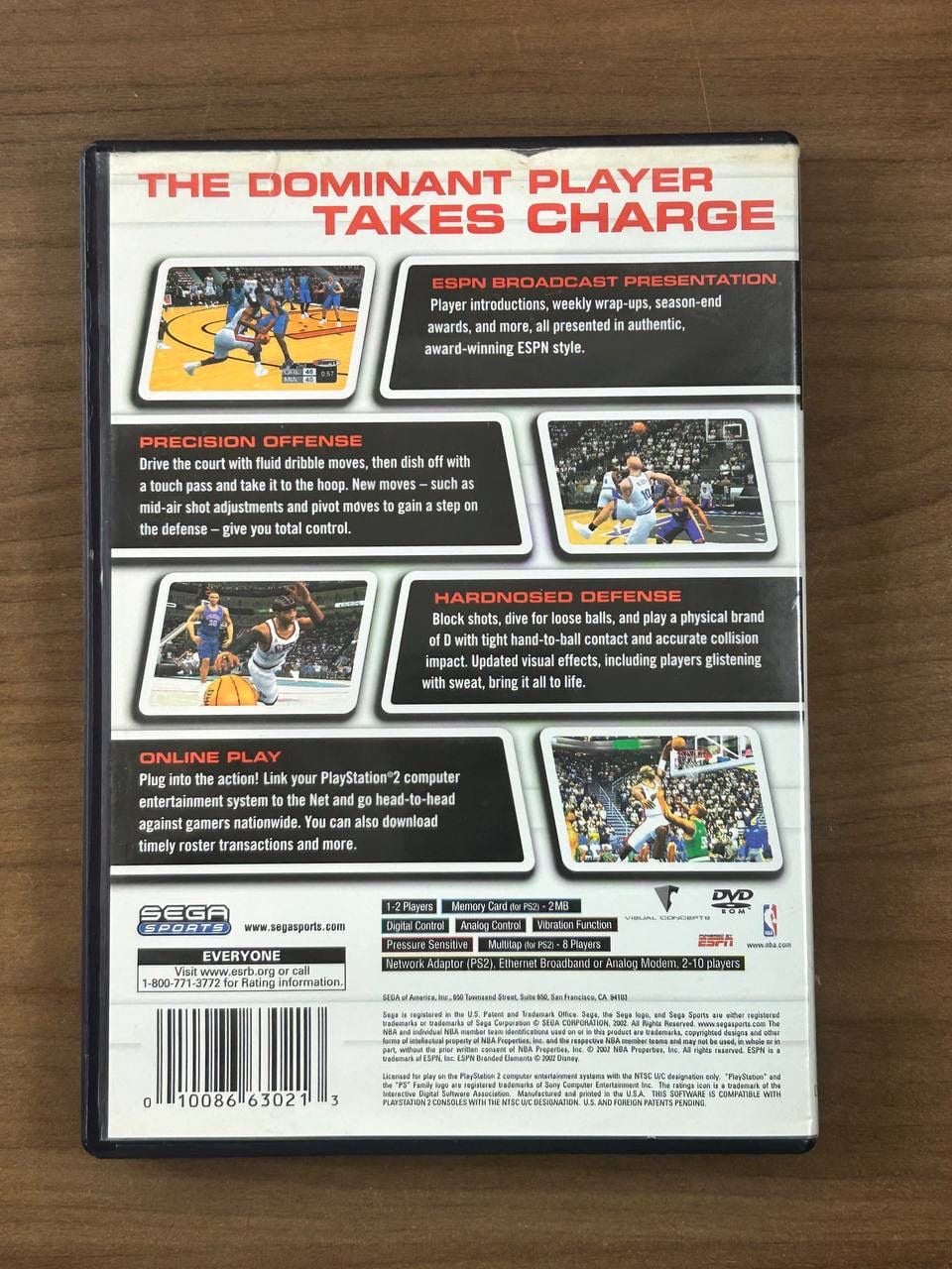 NBA 2K3 PS2 Sony PlayStation 2 2002 Sega Sports Basketball Game Disc & Case 3
