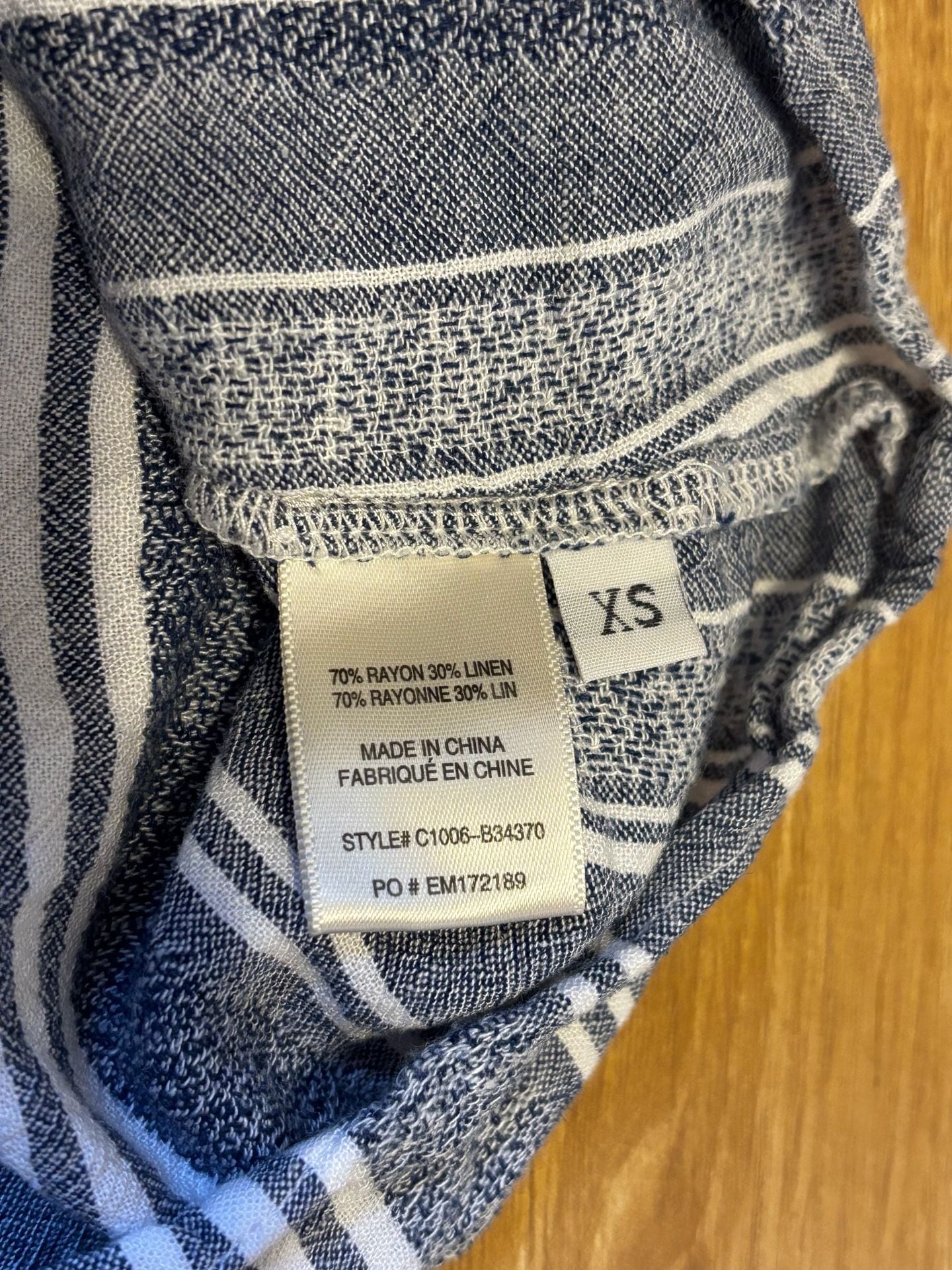 Cloth & Stone Striped Button Down Shirt Size XS Blue White 5