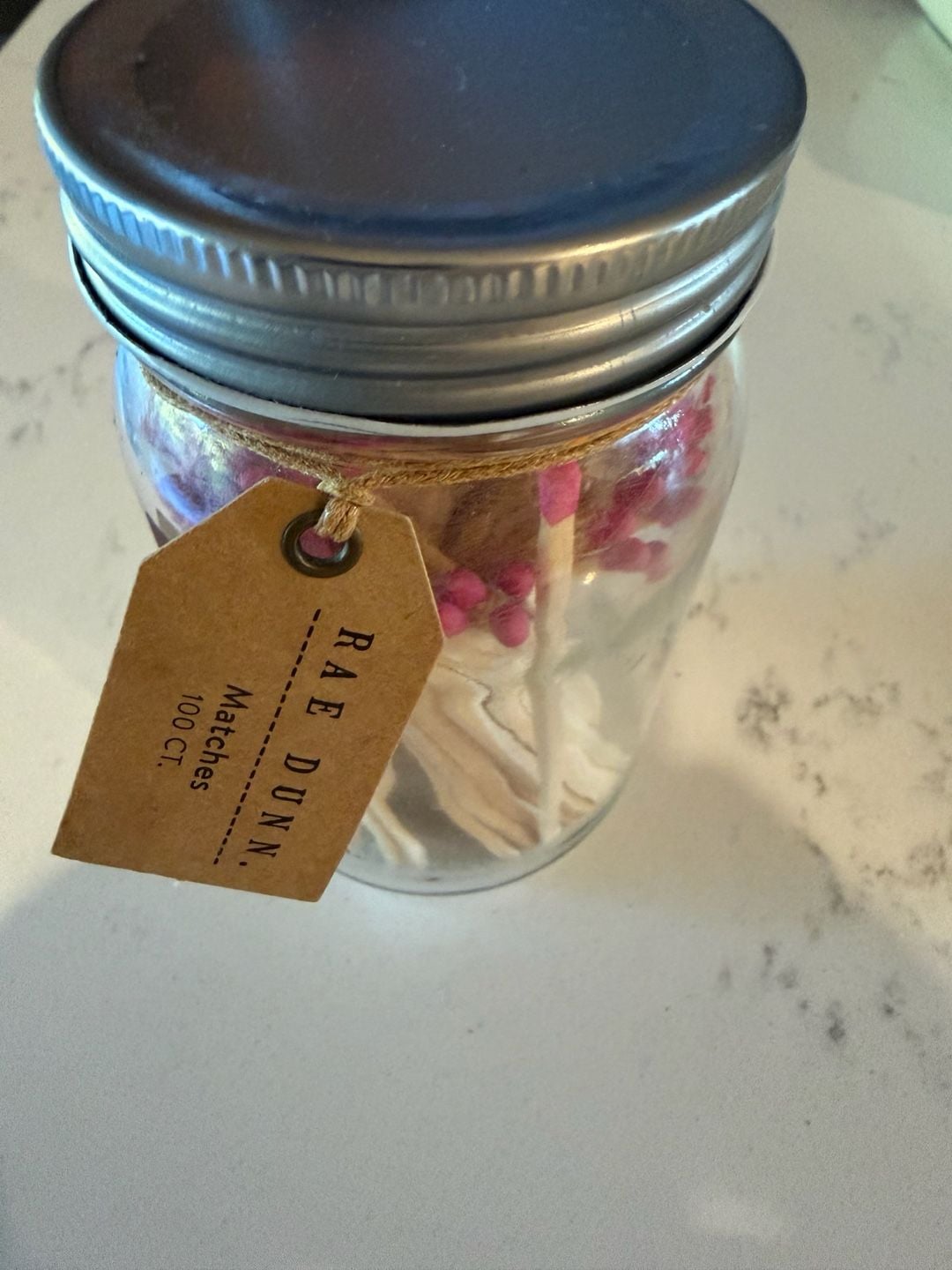 NWT Rae Dunn Matches Jar With Pink Matches 100 Ct 2