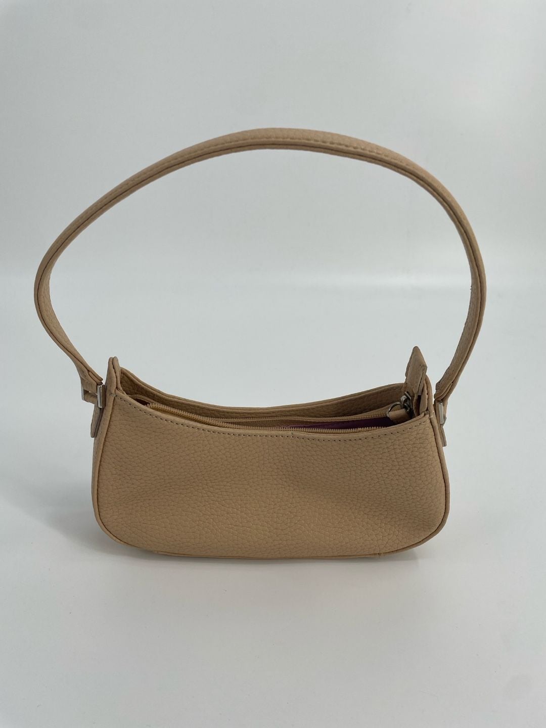 Liz Claiborne Accessories Beige Pebbled Leather Shoulder Bag 2