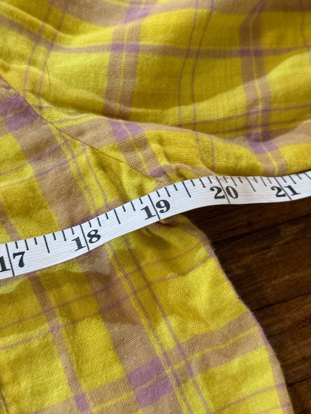 Anthropologie Plaid Long Sleeve Button Down Shirt Yellow Size S (b1) 8