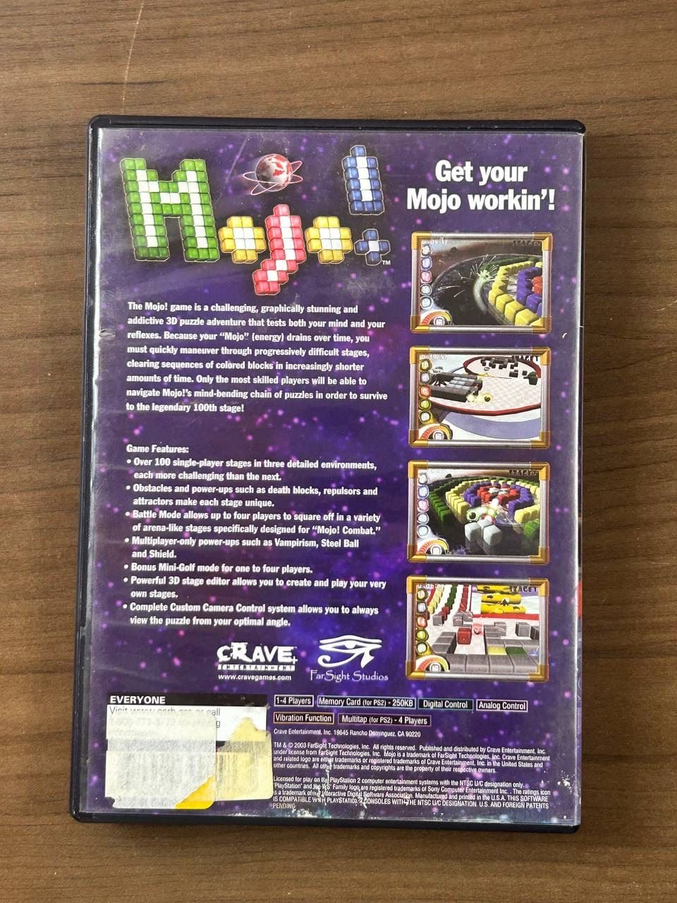 Mojo! (Sony PlayStation 2, 2003) PS2 Game Disc Case & Manual 3