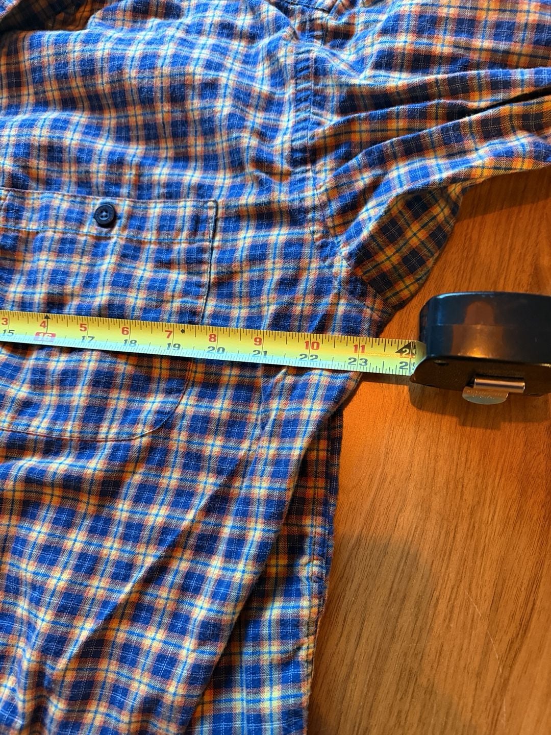 Patagonia Organic Cotton Plaid Shirt Size XL Blue Orange Long Sleeve 3