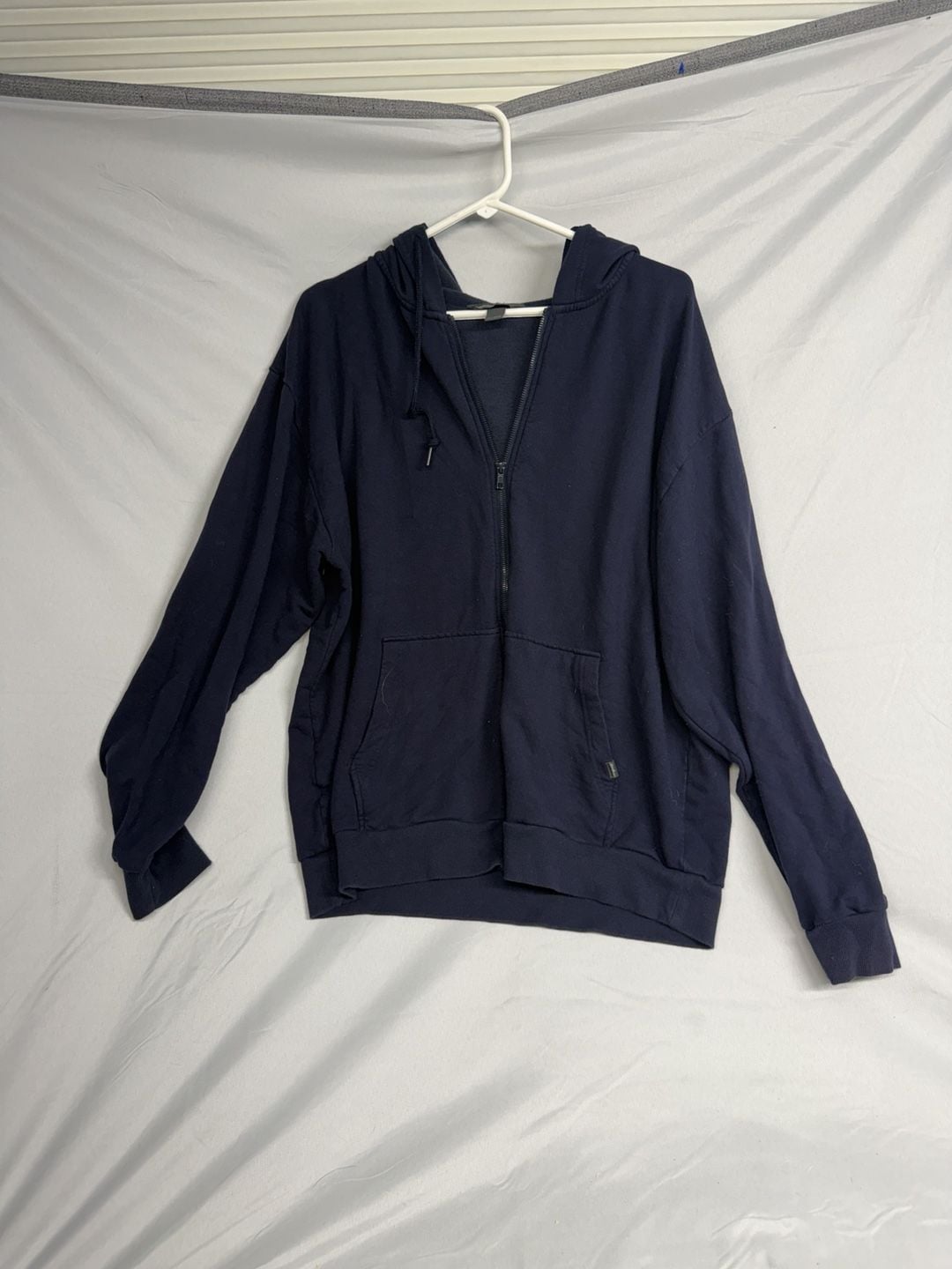 Eddie Bauer Full Zip Hoodie Sweatshirt Men's L Navy Blue 2