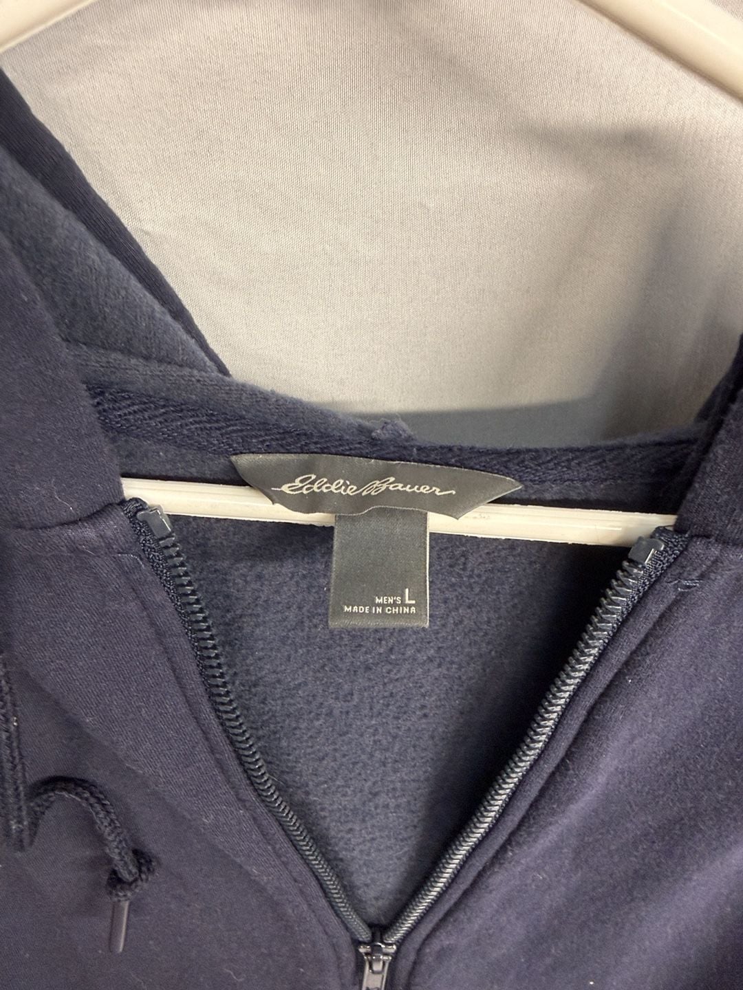 Eddie Bauer Full Zip Hoodie Sweatshirt Men's L Navy Blue 4