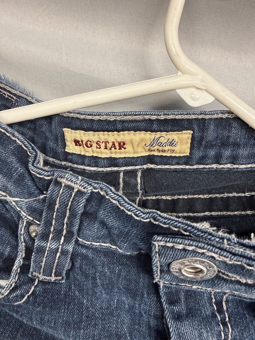 Big Star Maddie Bootcut Jeans Size 26 Blue Denim Mid Rise Flap Pocket 4