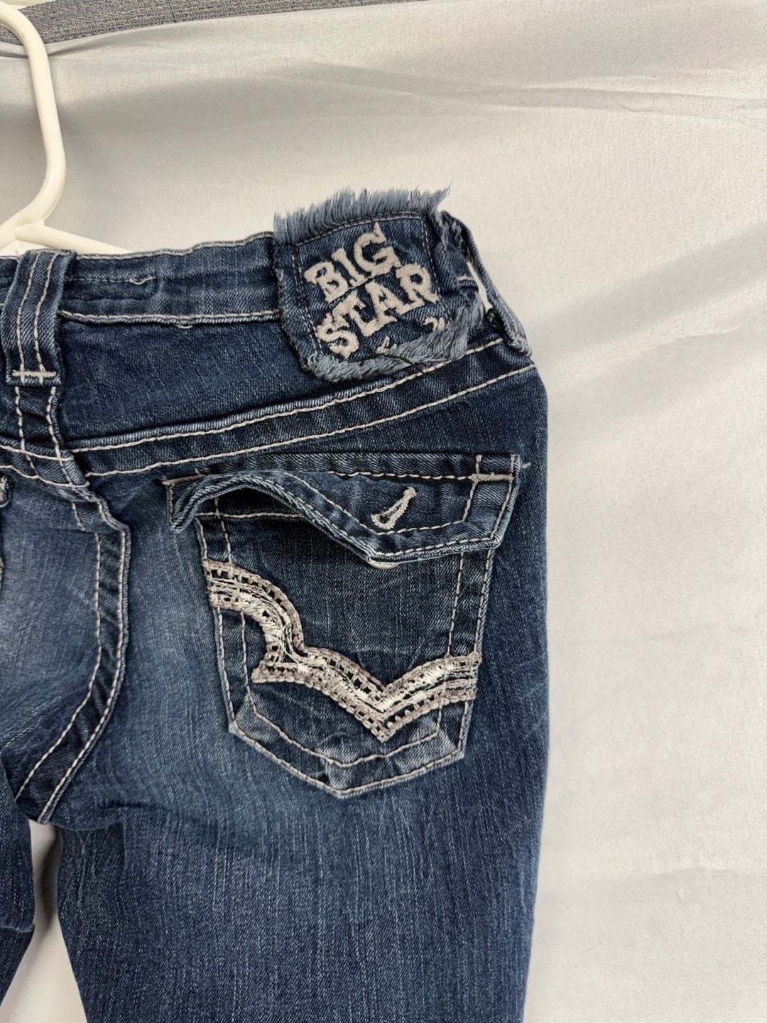 Big Star Maddie Bootcut Jeans Size 26 Blue Denim Mid Rise Flap Pocket 6