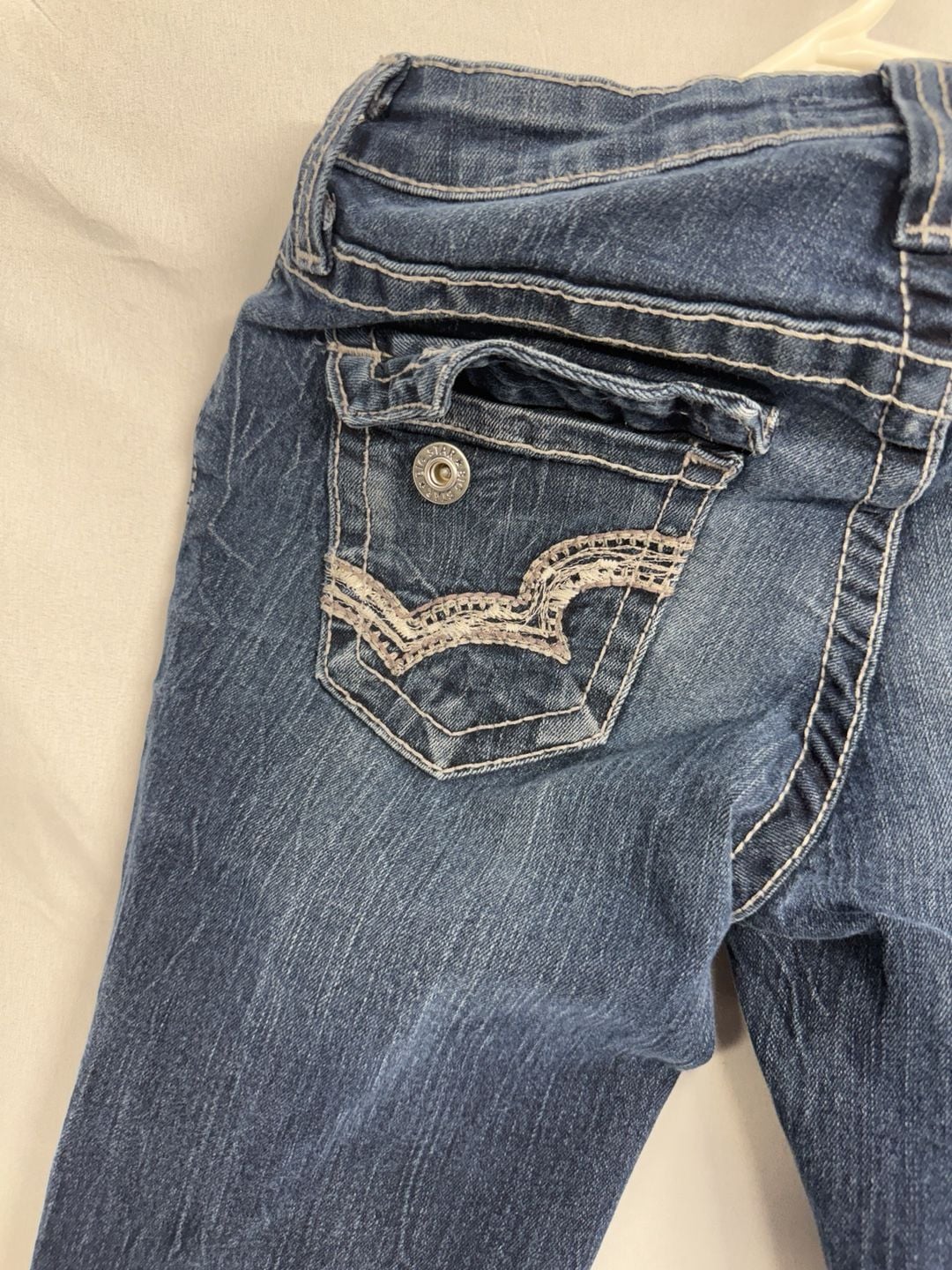 Big Star Maddie Bootcut Jeans Size 26 Blue Denim Mid Rise Flap Pocket 7