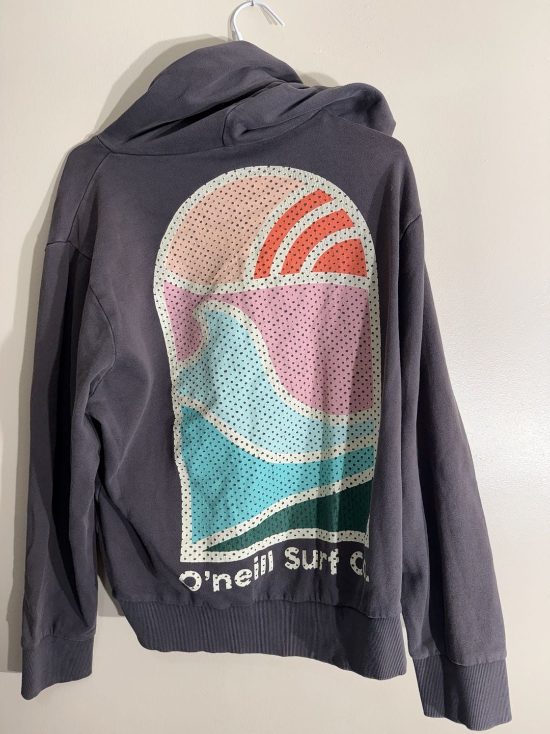 O'Neill Hoodie Size XL Gray Graphic Surf Co. 4