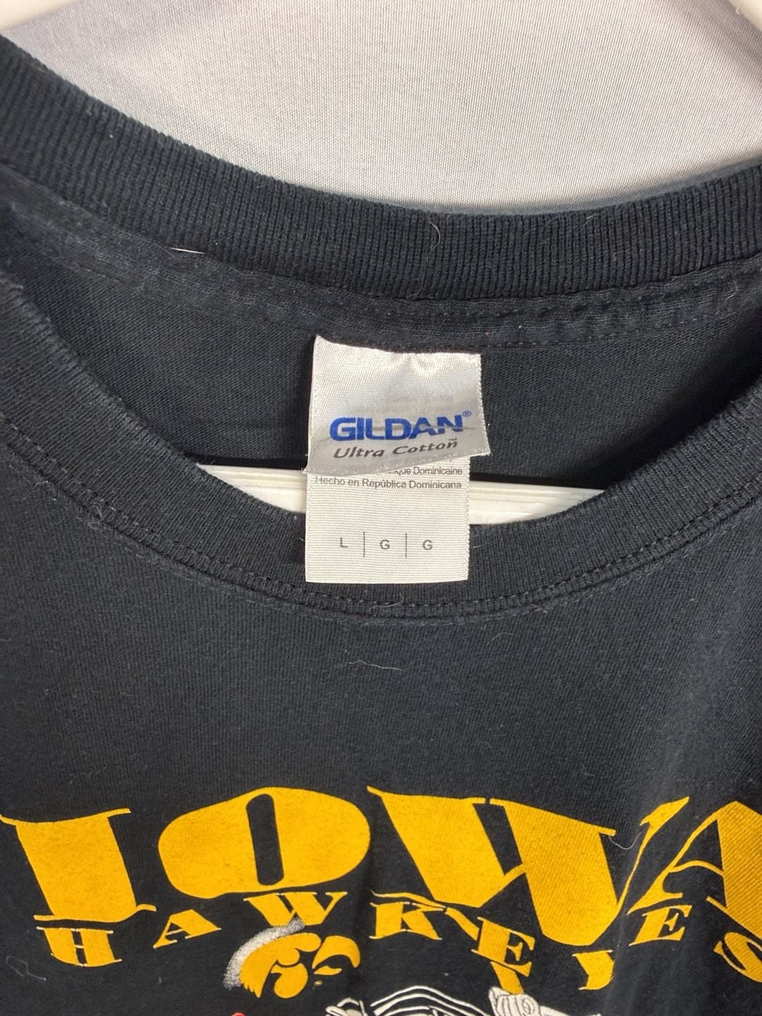 Gildan Iowa Hawkeyes Rose Bowl 2016 T-Shirt Size L Black Cotton 3