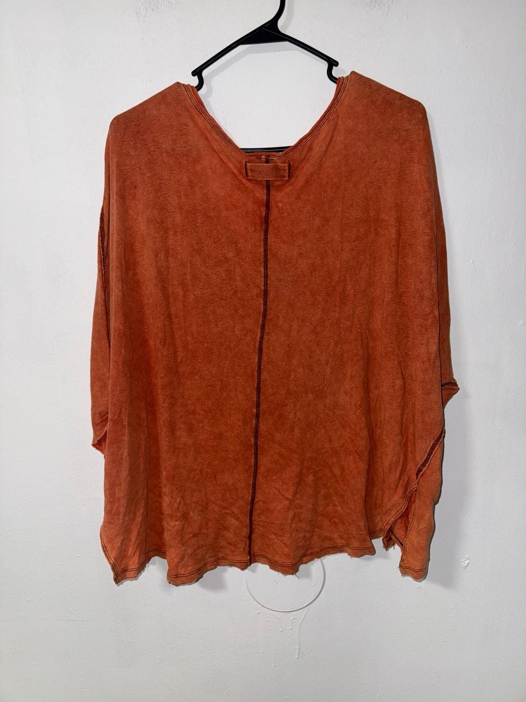 Free People Orange Thermal Henley Top 3