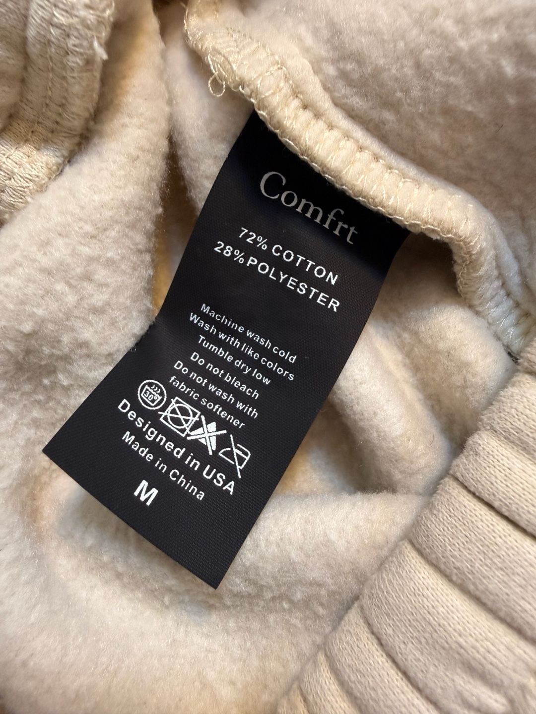 Comfrt Sweatpants Size M Cream Cotton Blend Joggers 4