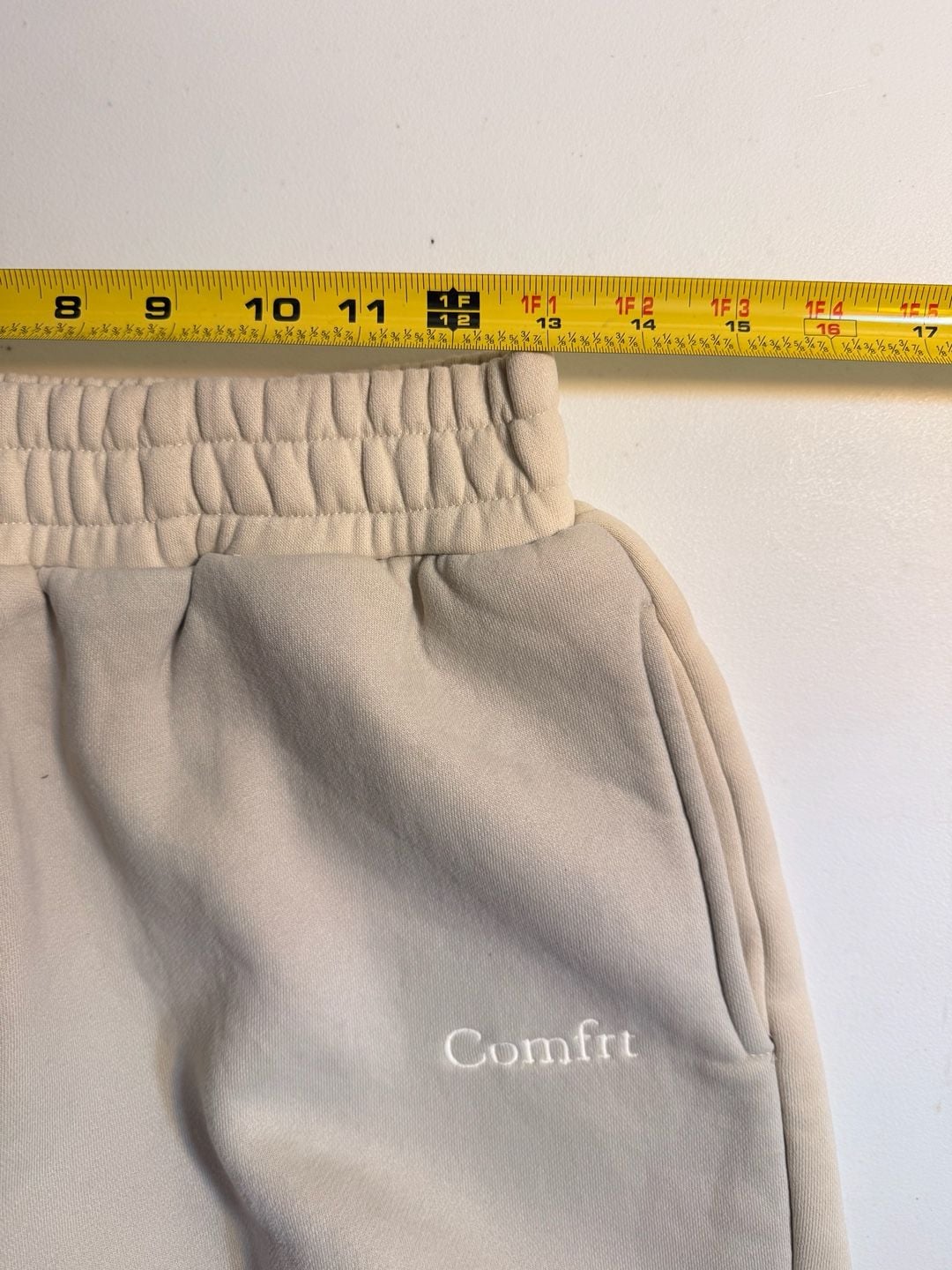 Comfrt Sweatpants Size M Cream Cotton Blend Joggers 5