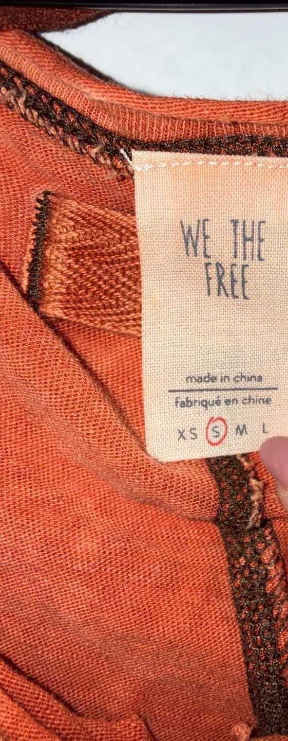 Free People Orange Thermal Henley Top 4