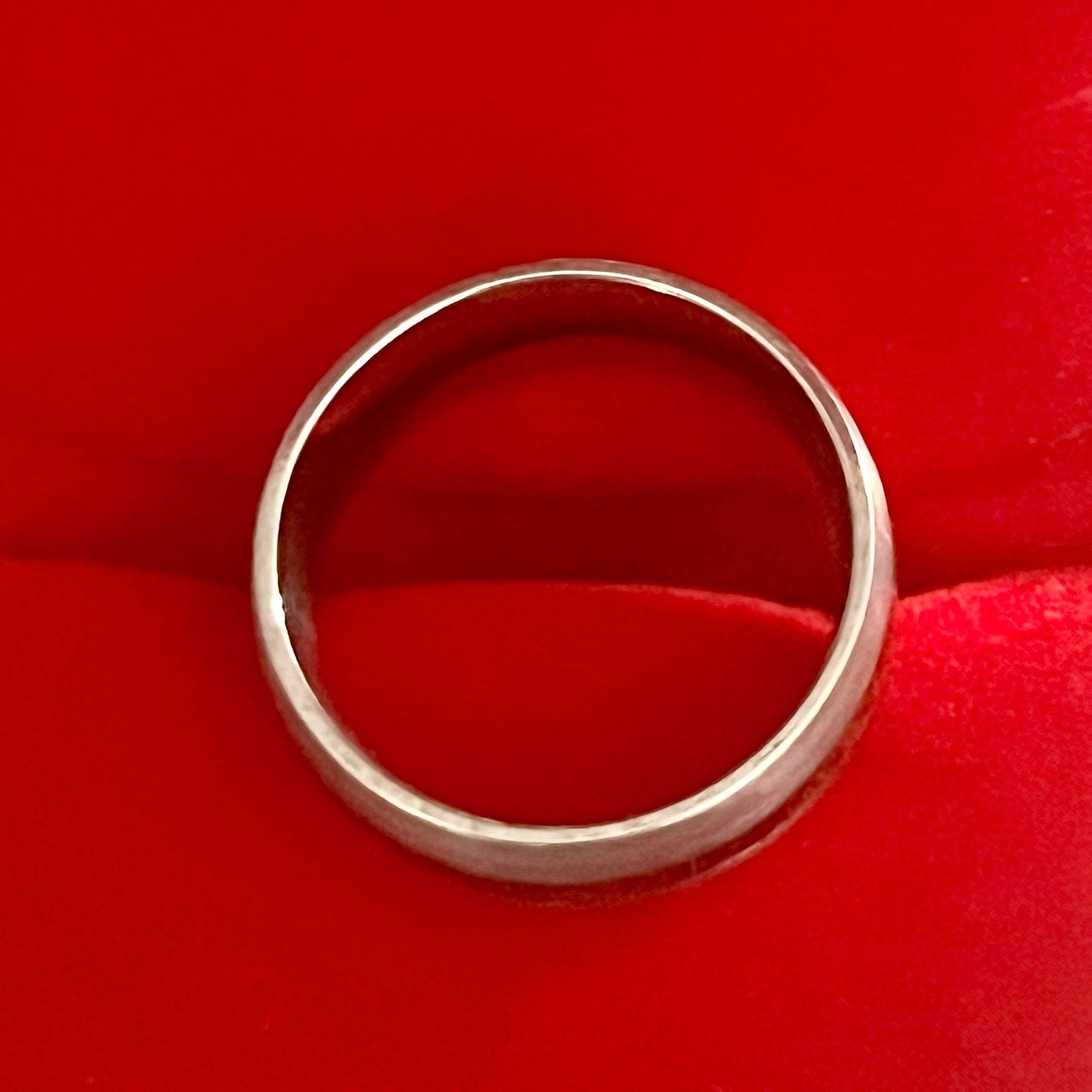 Tungsten Titanium Steel Silver Ring with Koa Wood Inlay 8mm Band Size 7 5