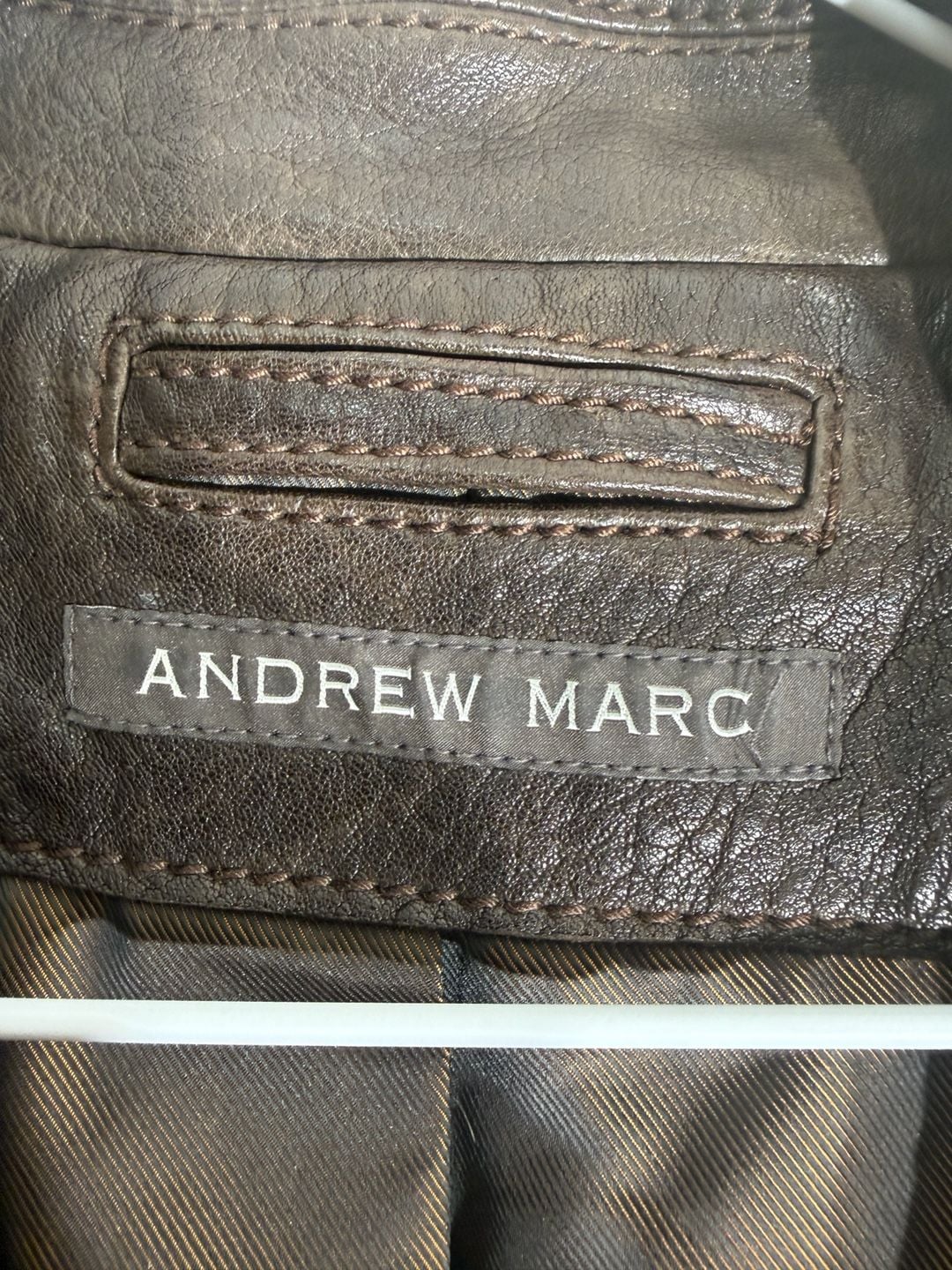 Andrew Marc Leather Blazer Jacket Brown 3