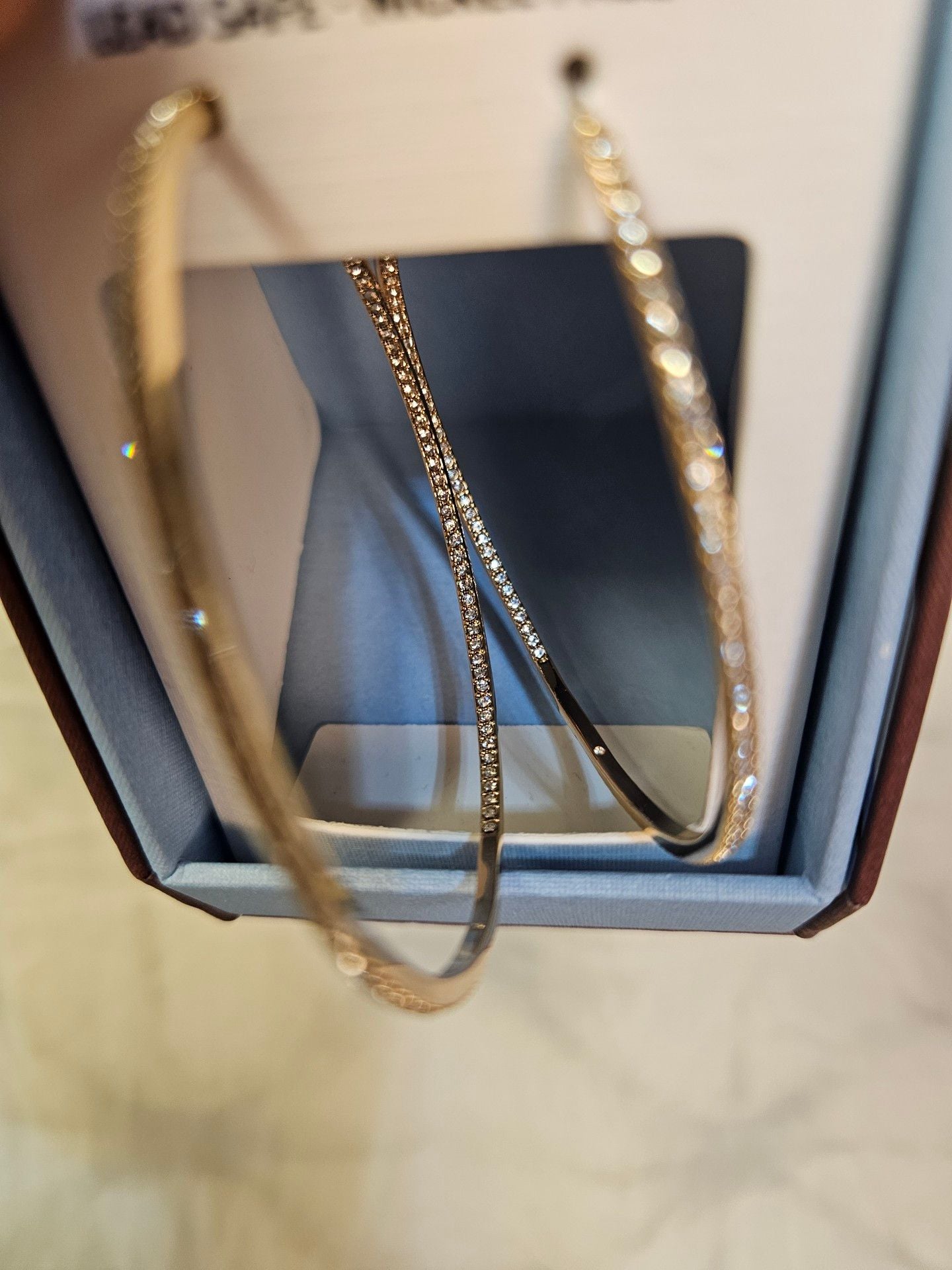 House of Harlow 1960 Brass And Glass Stones Hoop Earrings 3