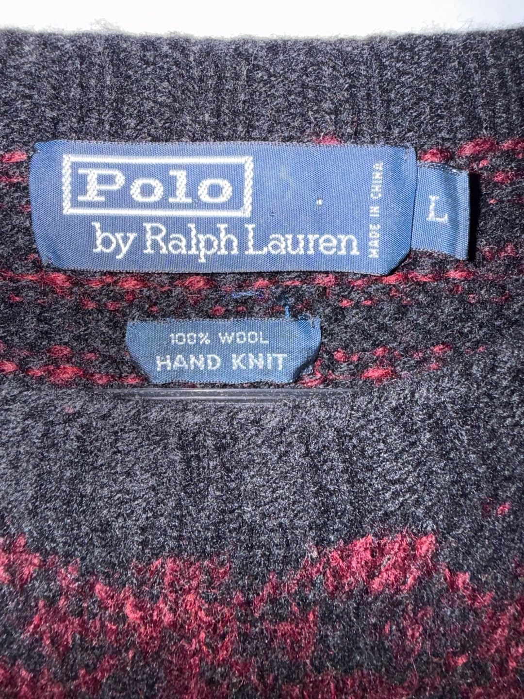 Polo By Ralph Lauren Hand Knit Wool Fair Isle Sweater Size L 4