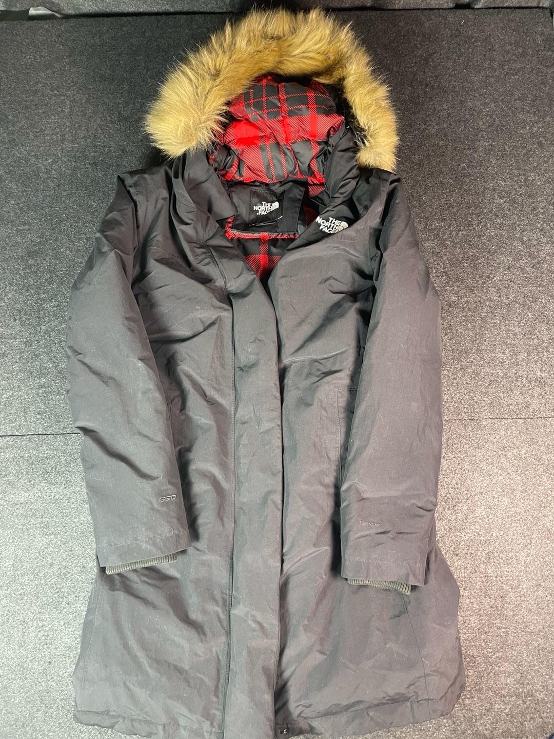 The North Face Arctic Parka Down Jacket Size S Black Faux Fur 2