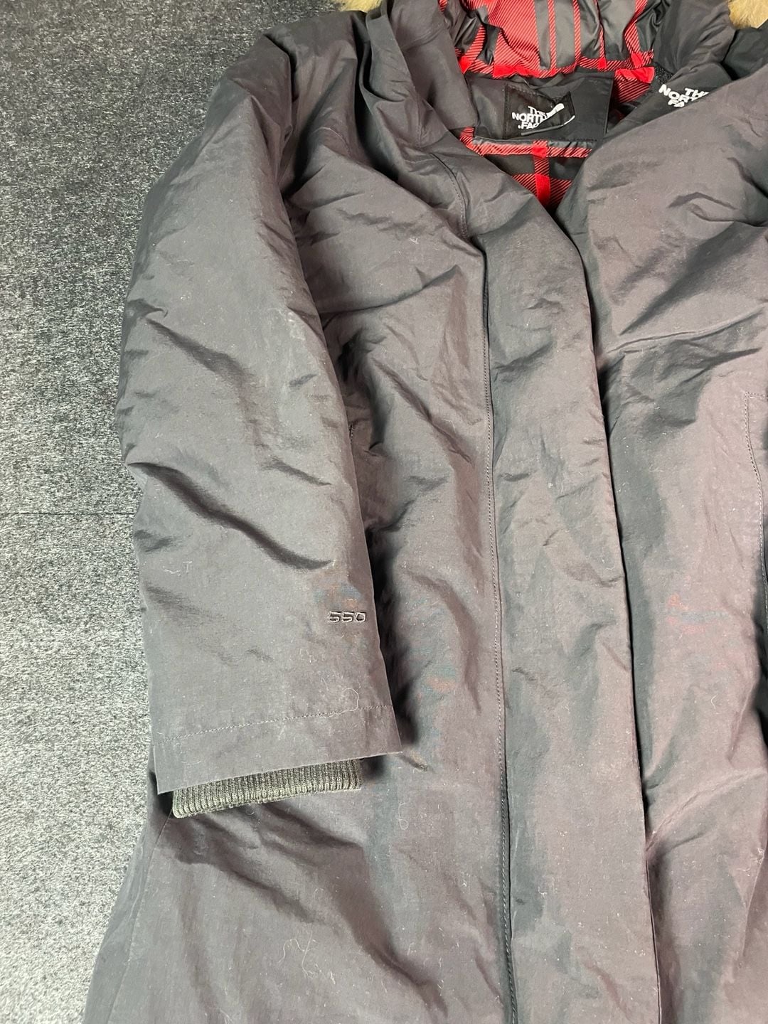 The North Face Arctic Parka Down Jacket Size S Black Faux Fur 7