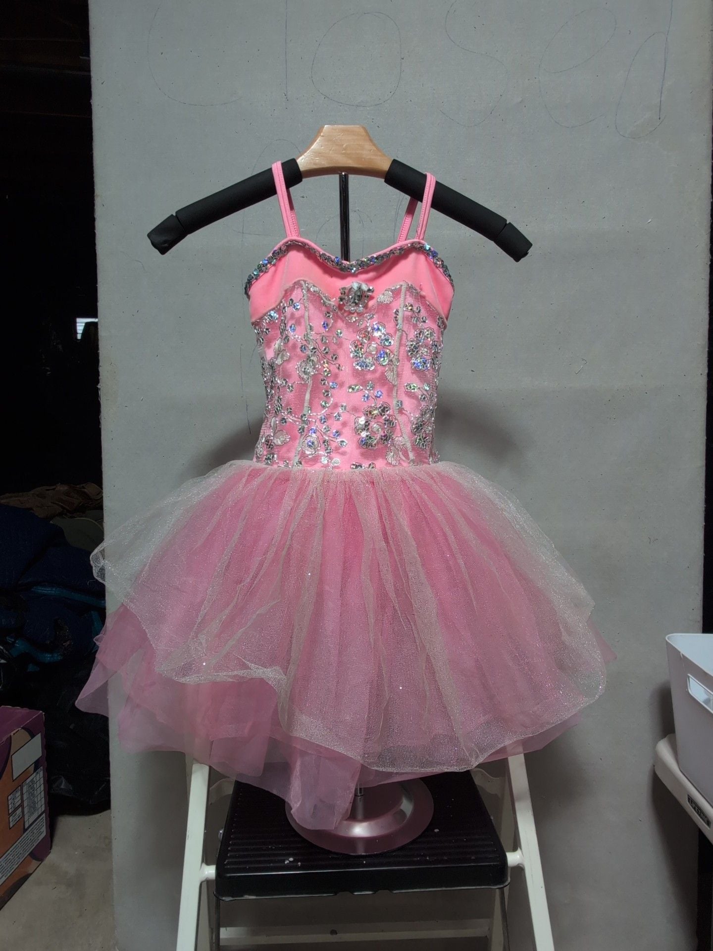Curtain Call Dance Costume Dress Pink Sequins Tulle 2