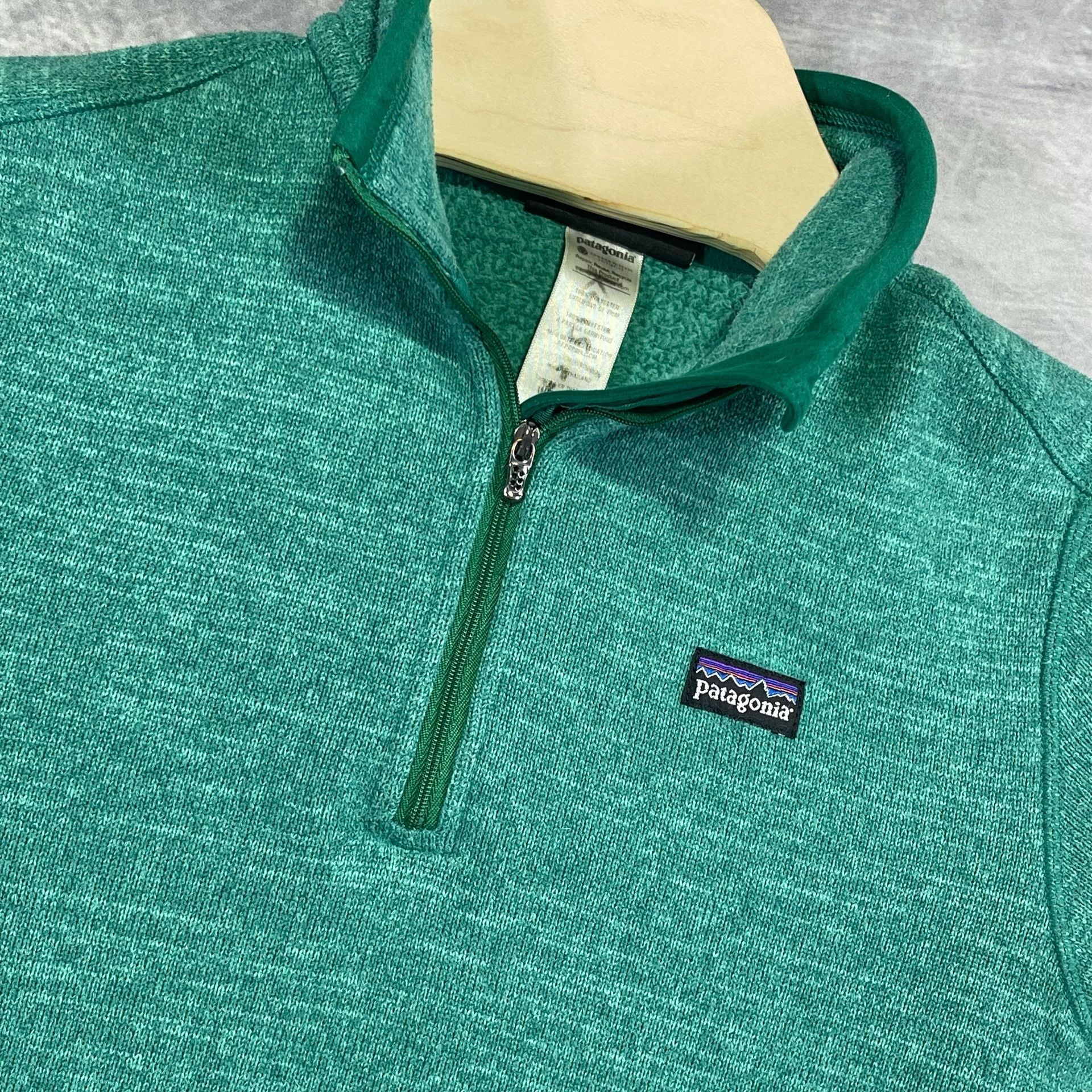 Patagonia Lightweight Better Sweater 1/4 Zip Size S Green Fleece Pullover 7
