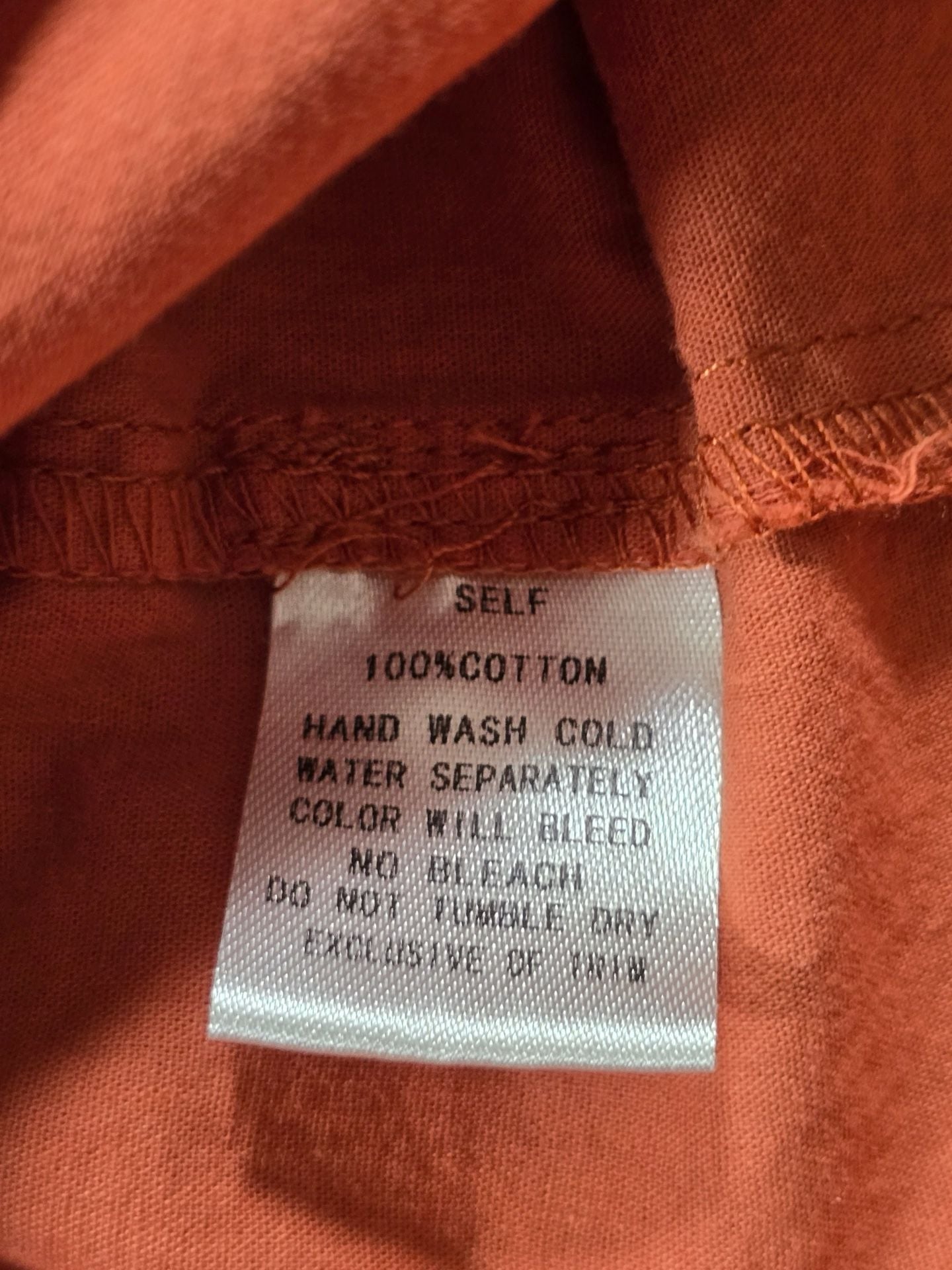 PINCH Cotton Shirt Dress Terracotta Long Sleeve Tiered Belted Size S 8