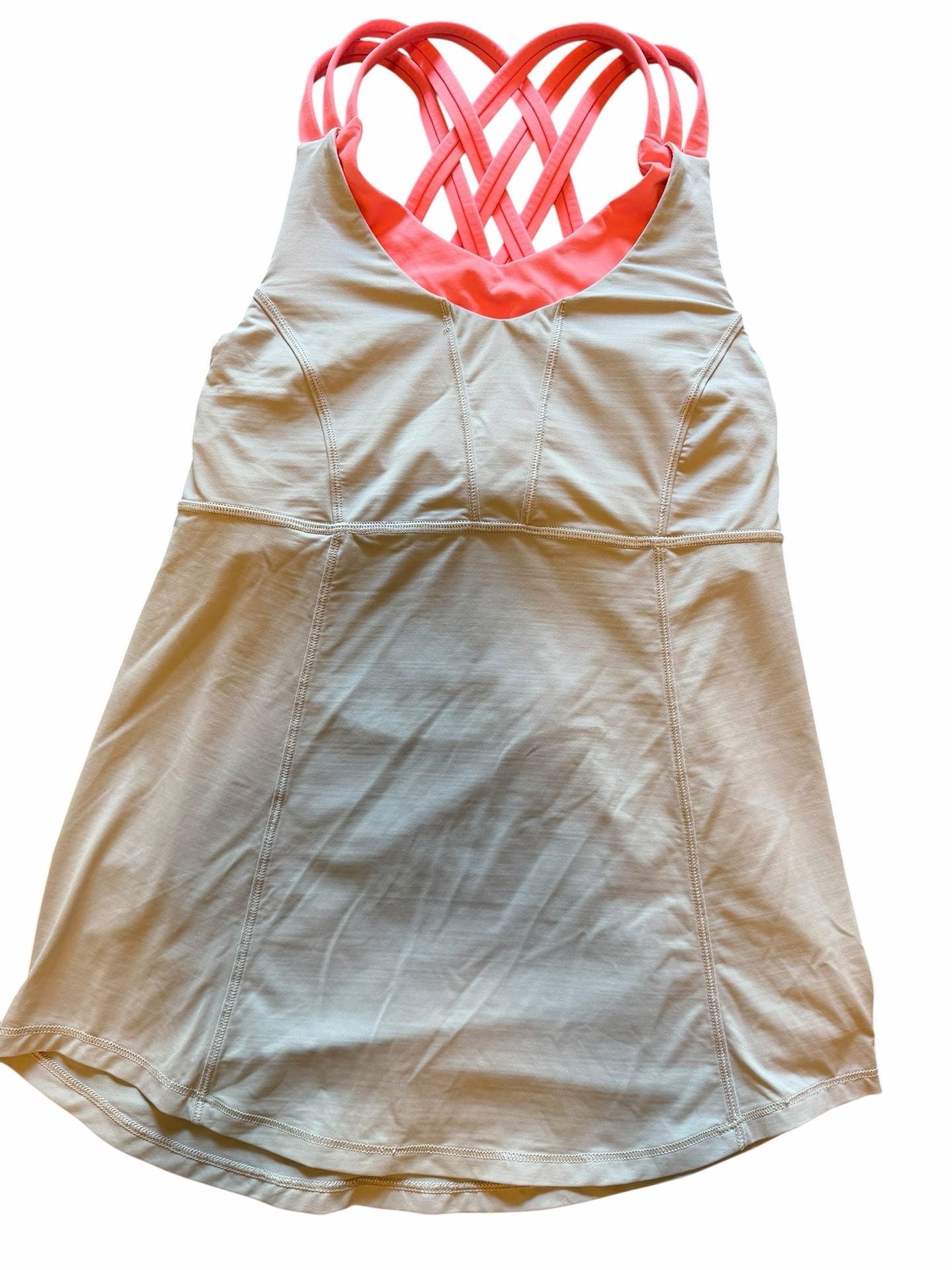 Lululemon Tank Top Size 4 Pink Gray Strappy Activewear 1